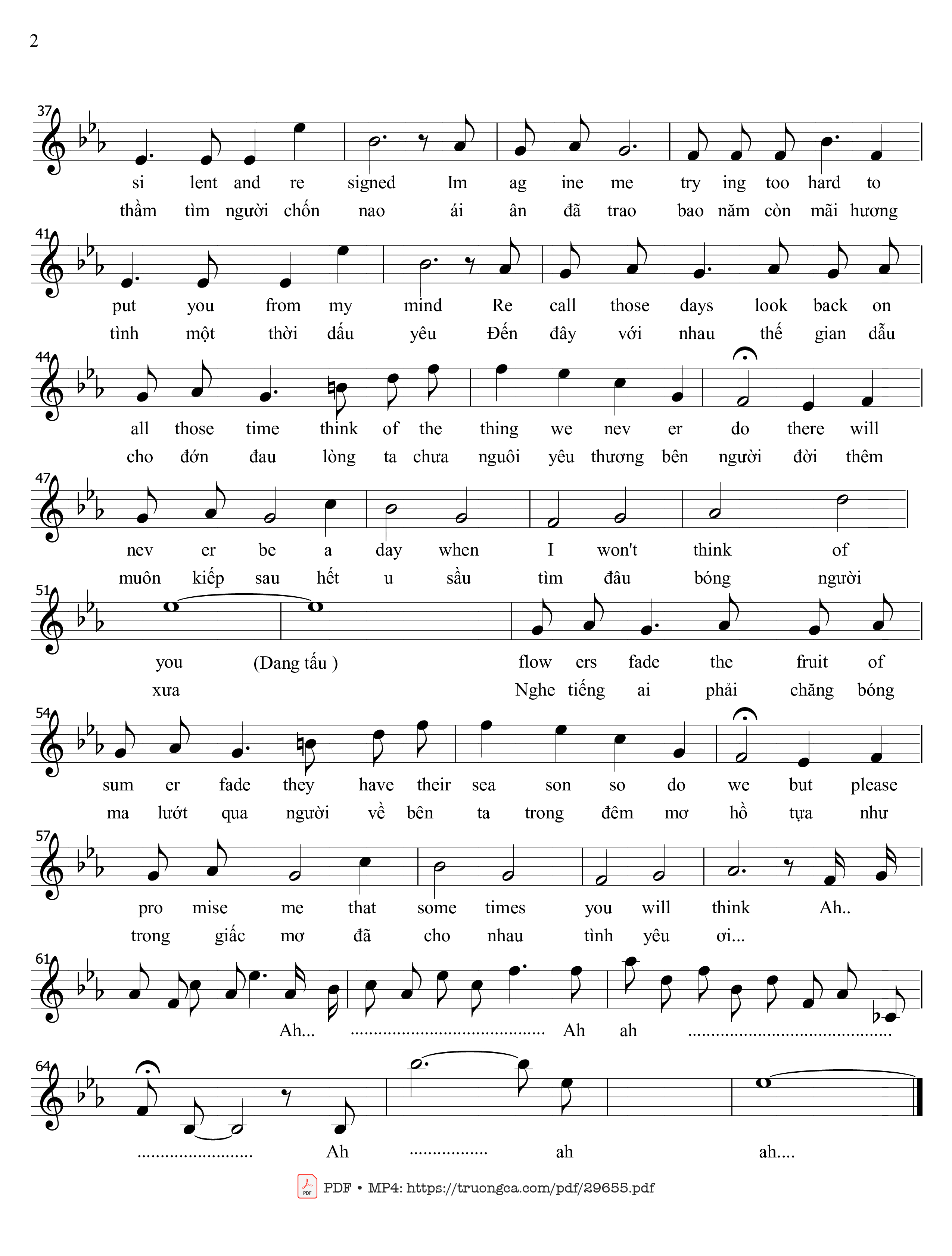 Page 2 of Sheet music PDF Hãy nhớ đến tôi (Think of me - The phantom of the opera) - Andrew Lloyd Webber
