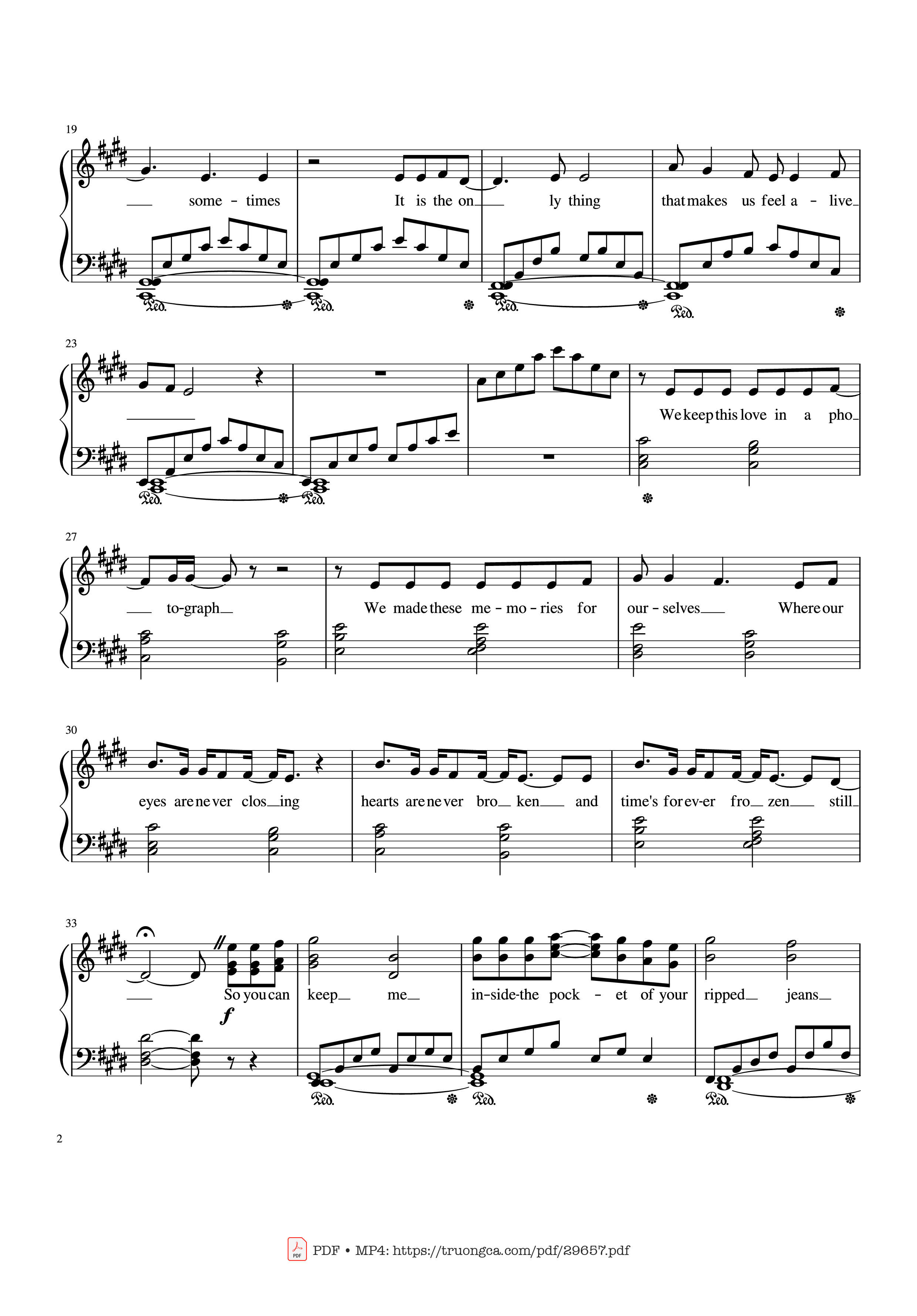 Page 2 of Sheet music PDF Photograph Ed Sheeran Piano Solo - Ed Sheeran