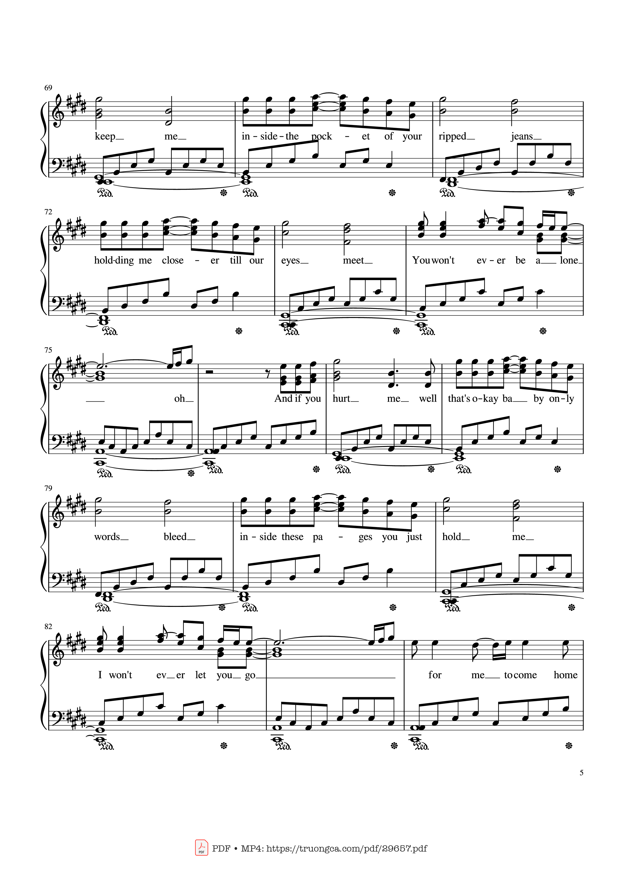 Page 5 of Sheet music PDF Photograph Ed Sheeran Piano Solo - Ed Sheeran