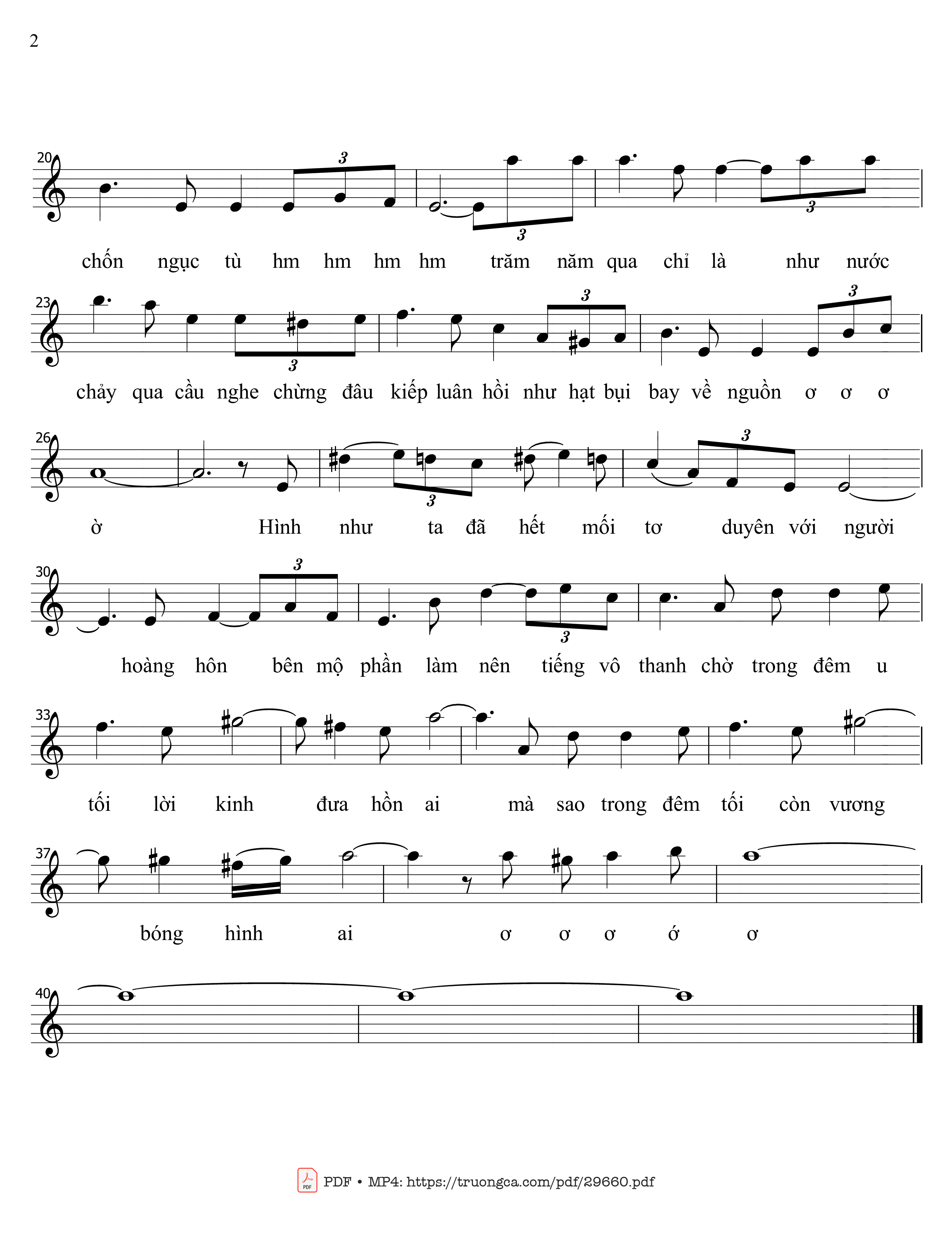 Page 2 of Sheet music PDF Hình như - Nguyễn Hoàng Đô