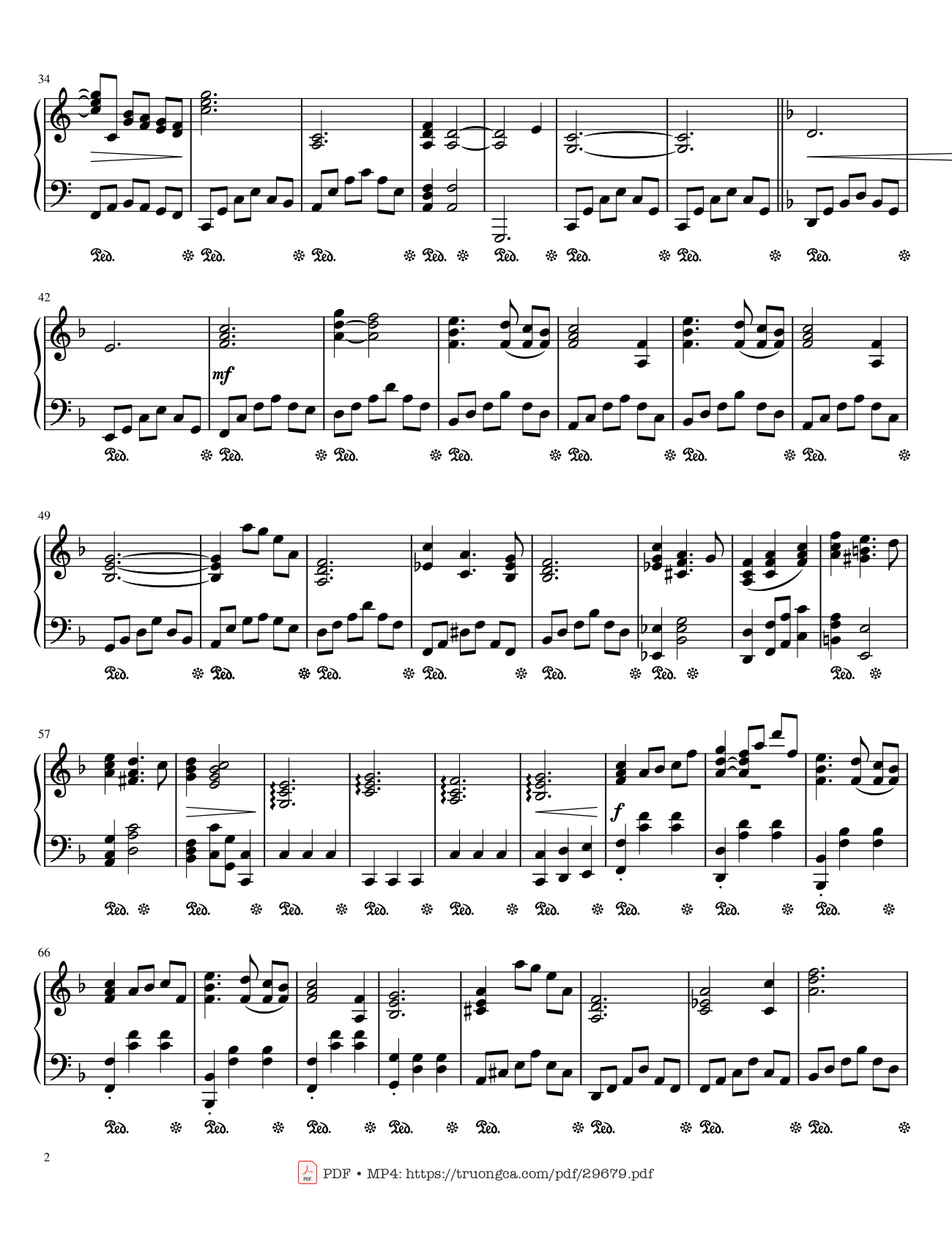 Page 2 of Sheet music PDF Piano Moon River Piano - Henry Mancini