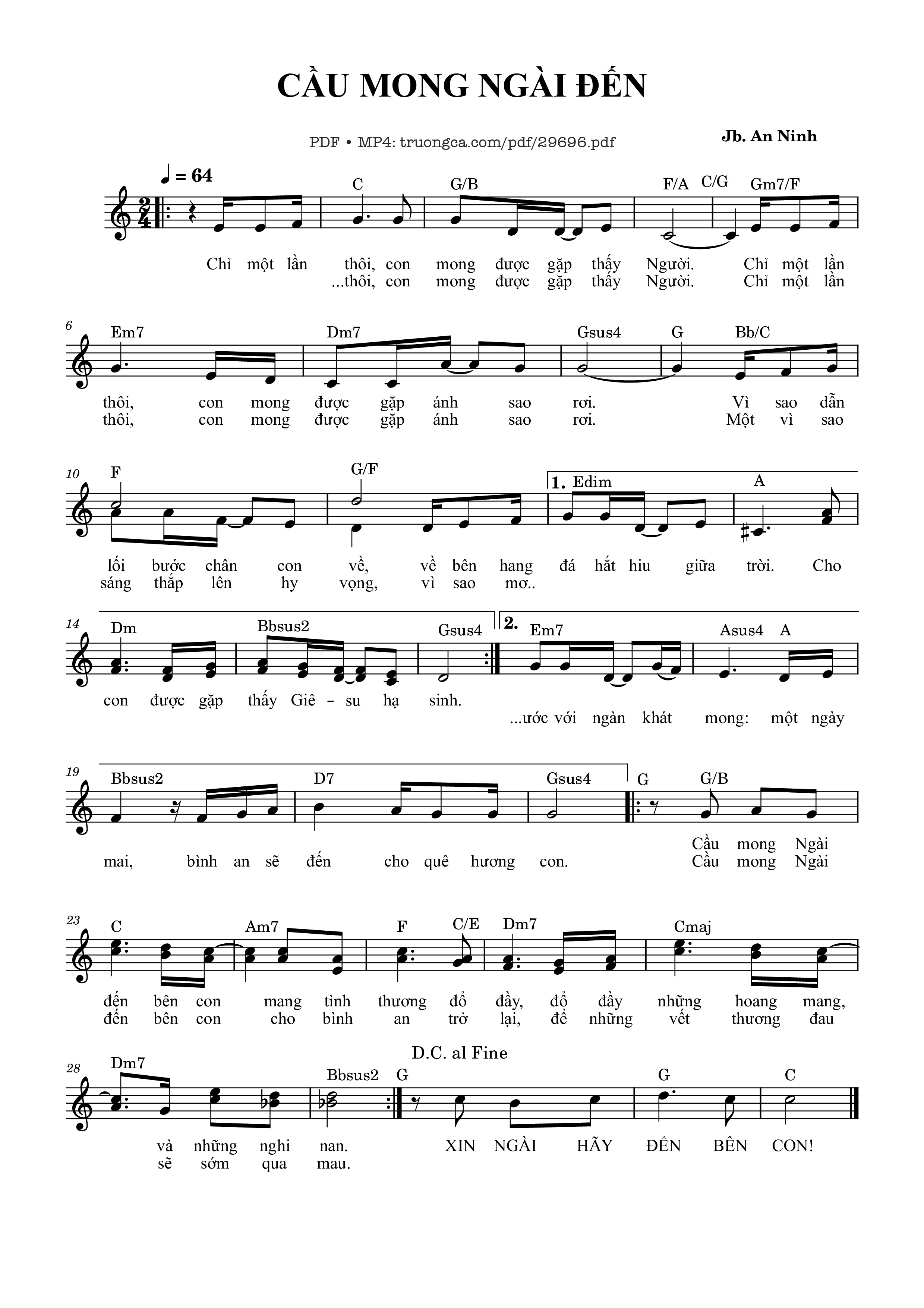 Page 1 of Sheet music PDF Cầu mong Ngài đến - Jb. An Ninh