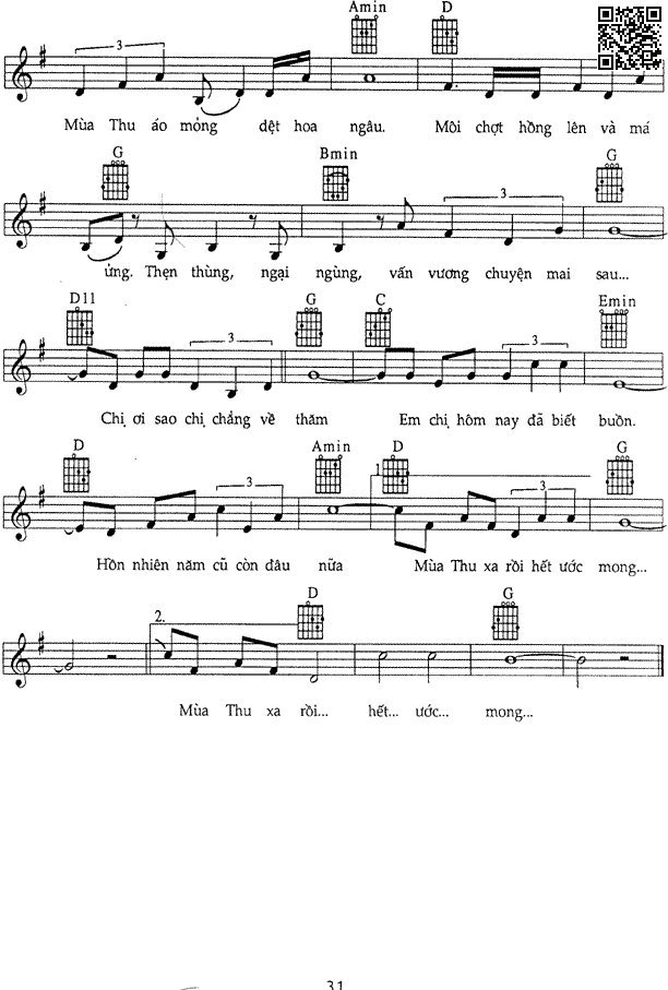 Page 2 of Sheet music PDF Bài thơ mùa thu - Phạm Anh Dũng