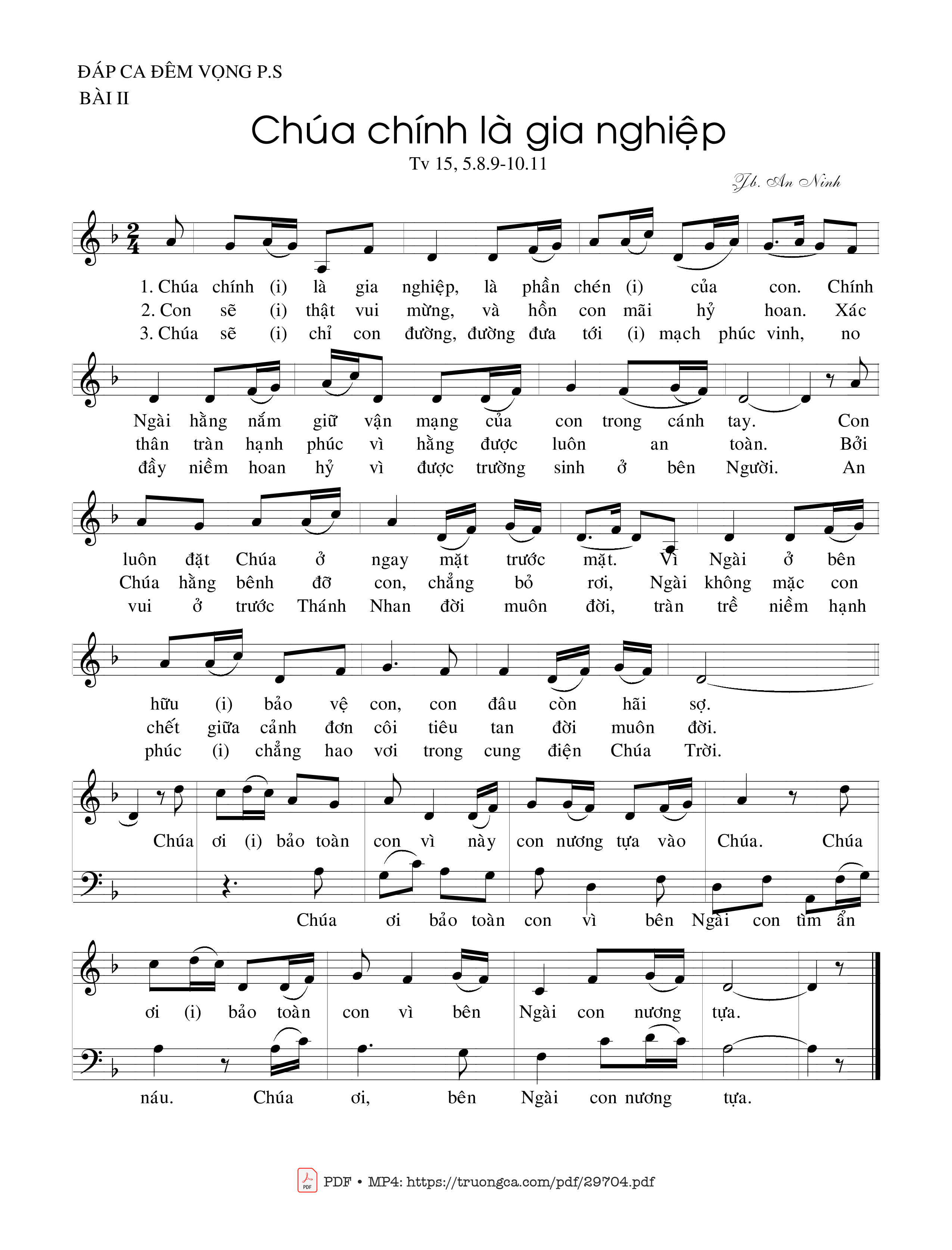 Page 1 of Sheet music PDF Chúa chính là gia nghiệp (Tv. 15) - Jb. An Ninh