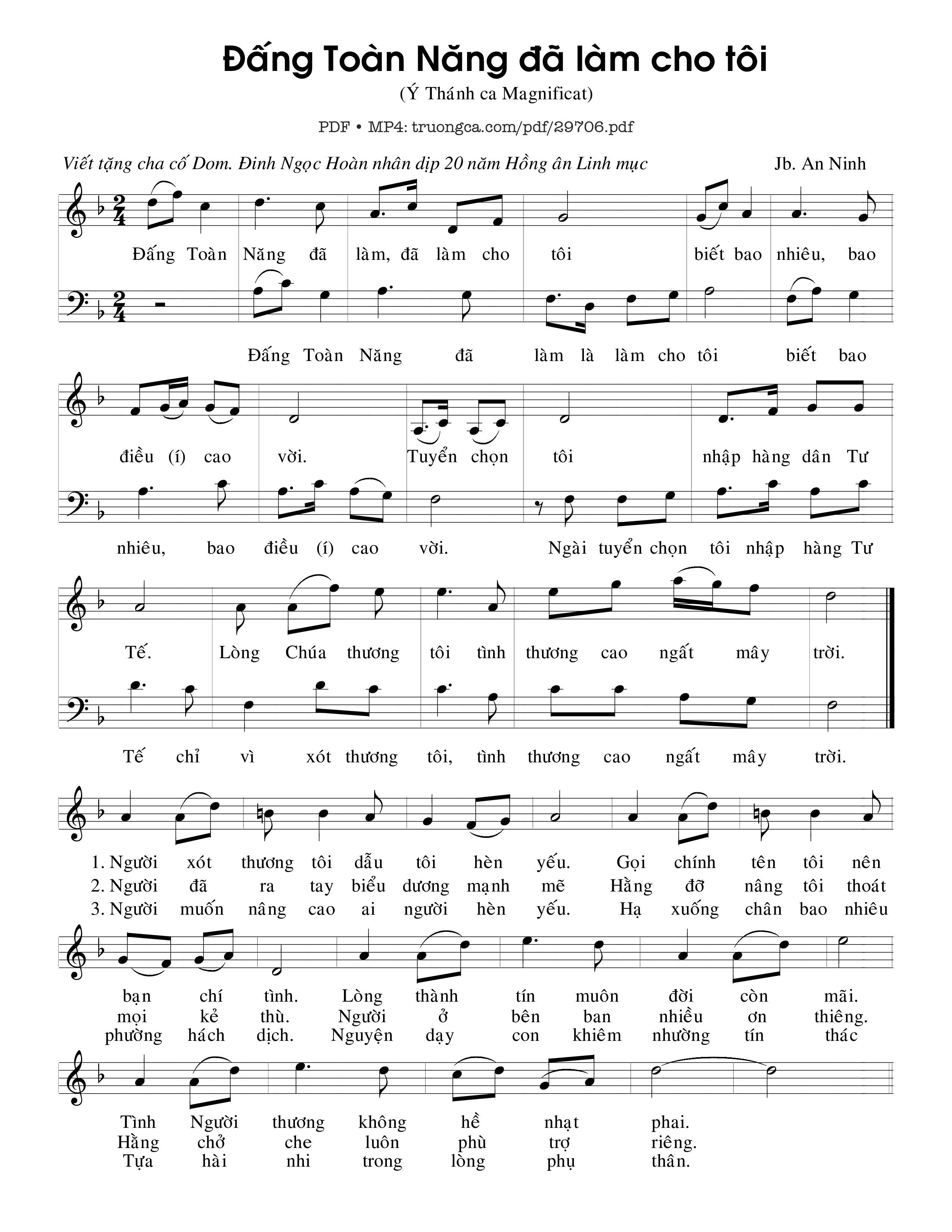 Sheet PDF of Đấng Toàn Năng Đã Làm Cho Tôi