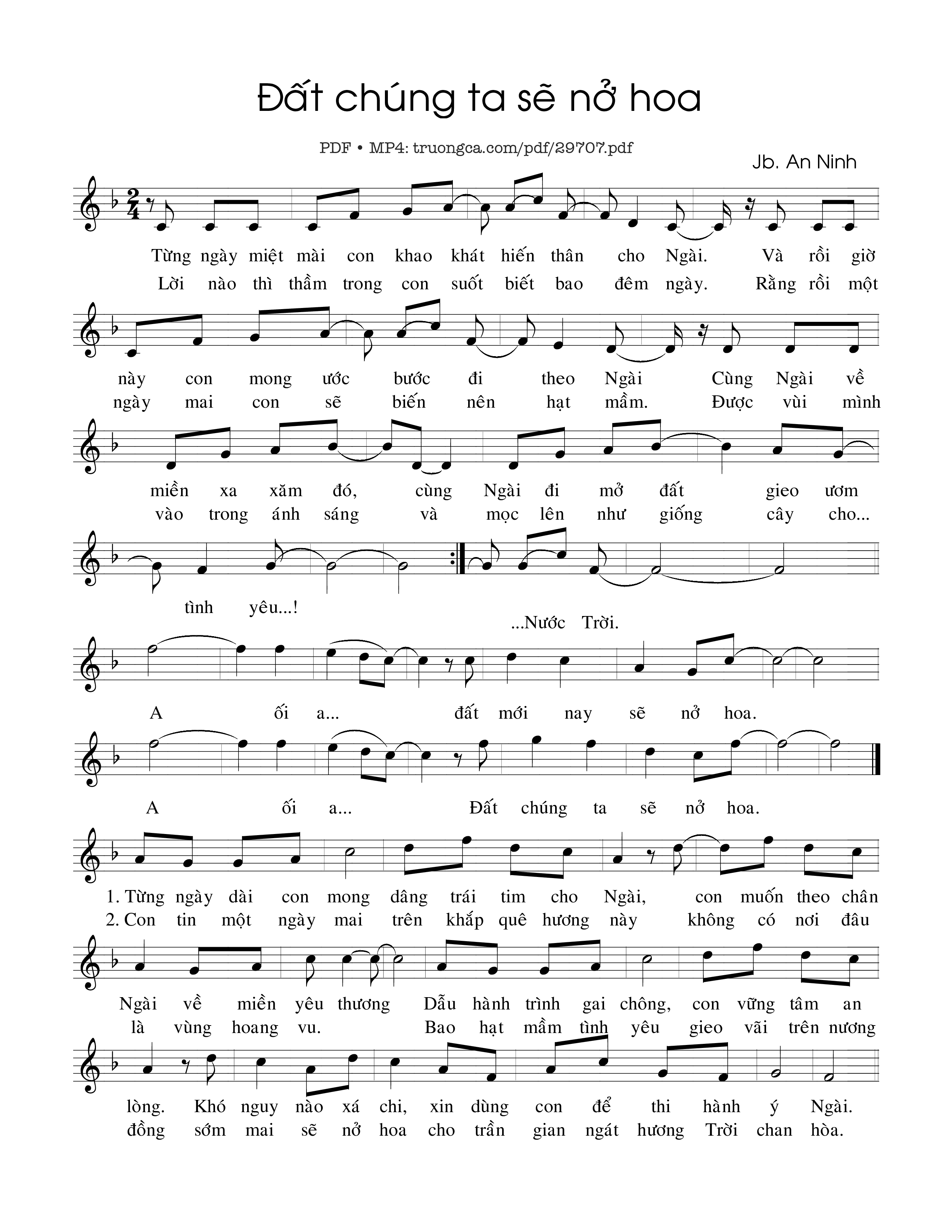 Sheet PDF of Đất chúng ta sẽ nở hoa