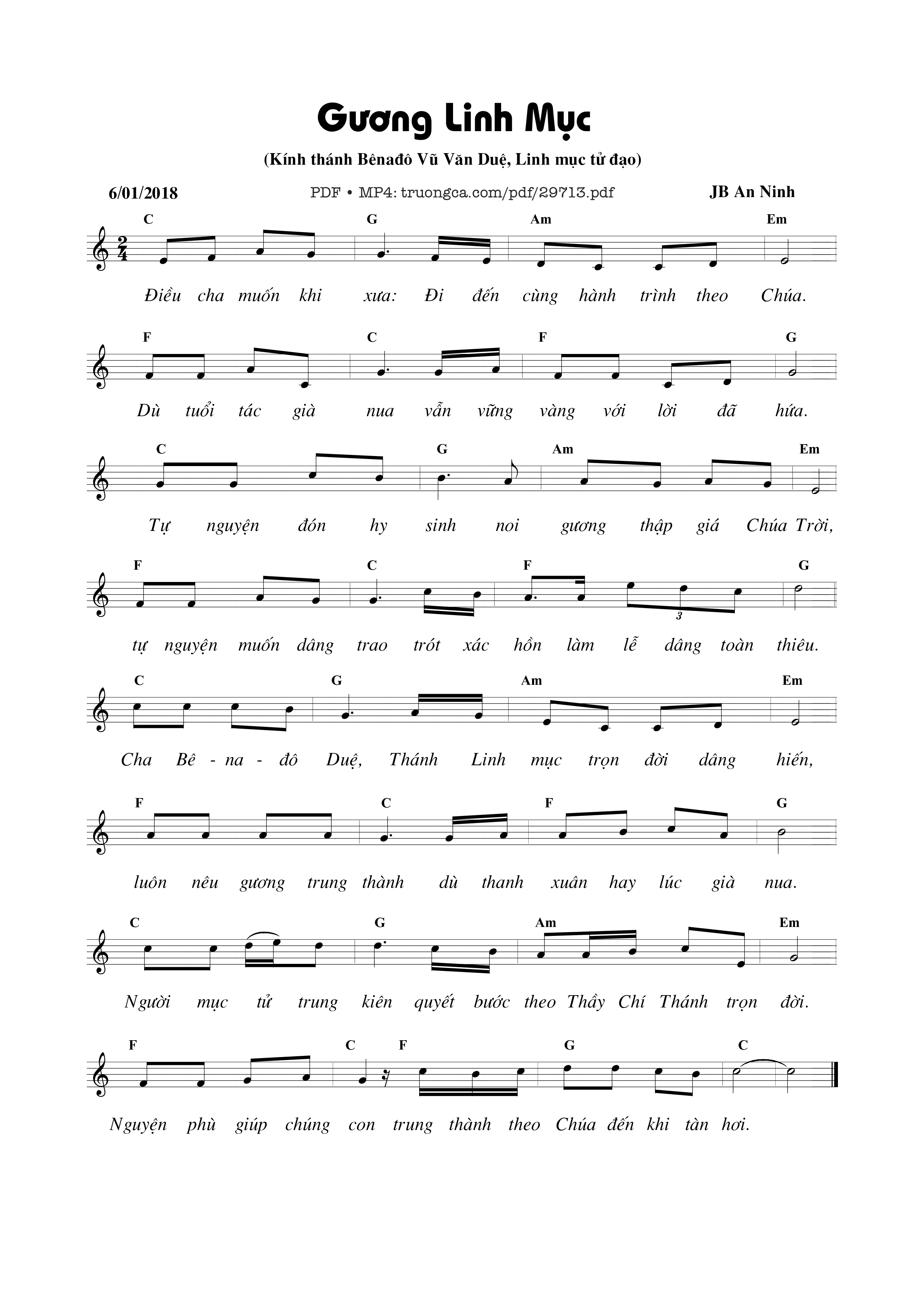 Sheet PDF of Gương Linh mục