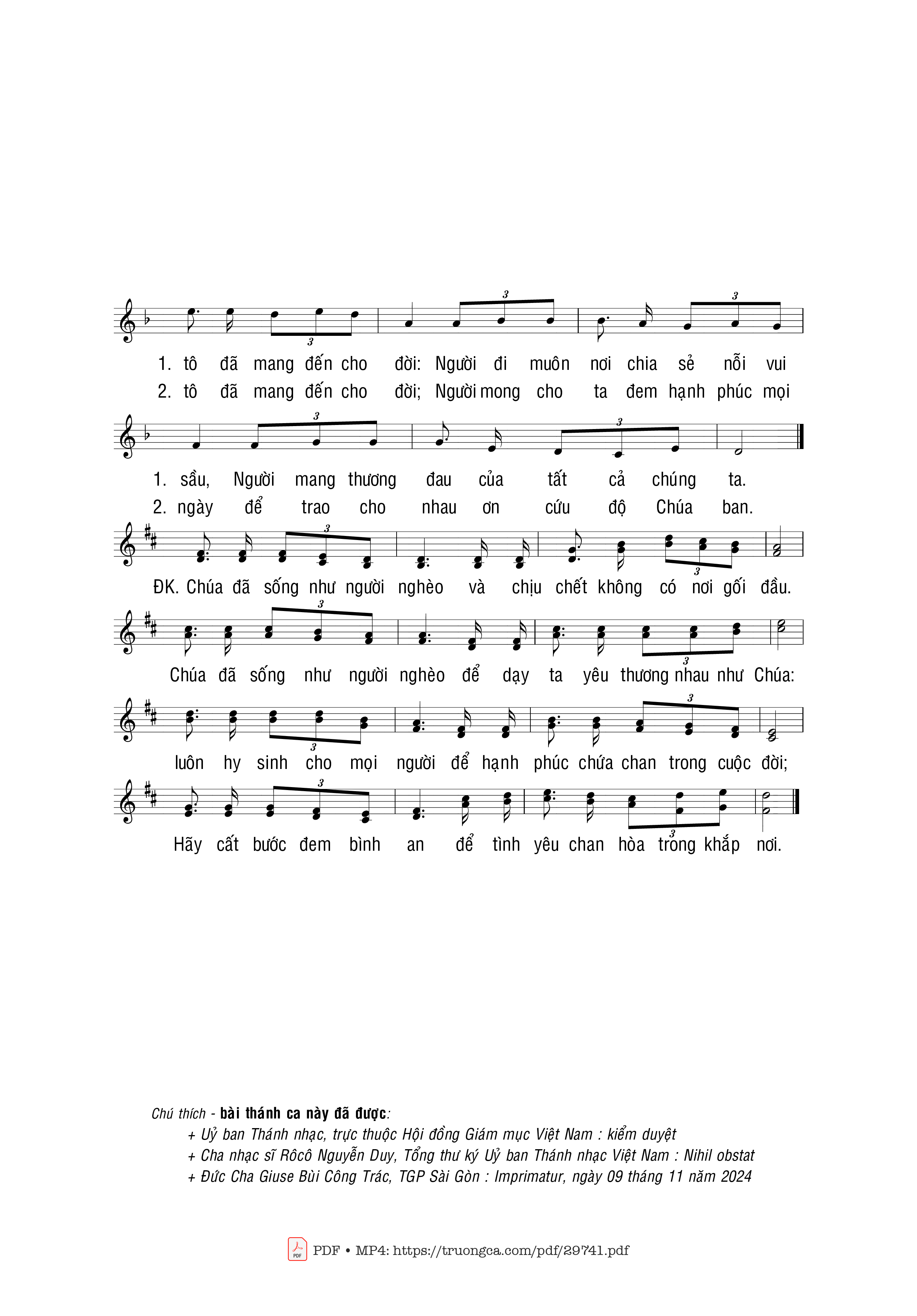 Page 2 of Sheet music PDF Con đường cứu độ - Trọng Khẩn