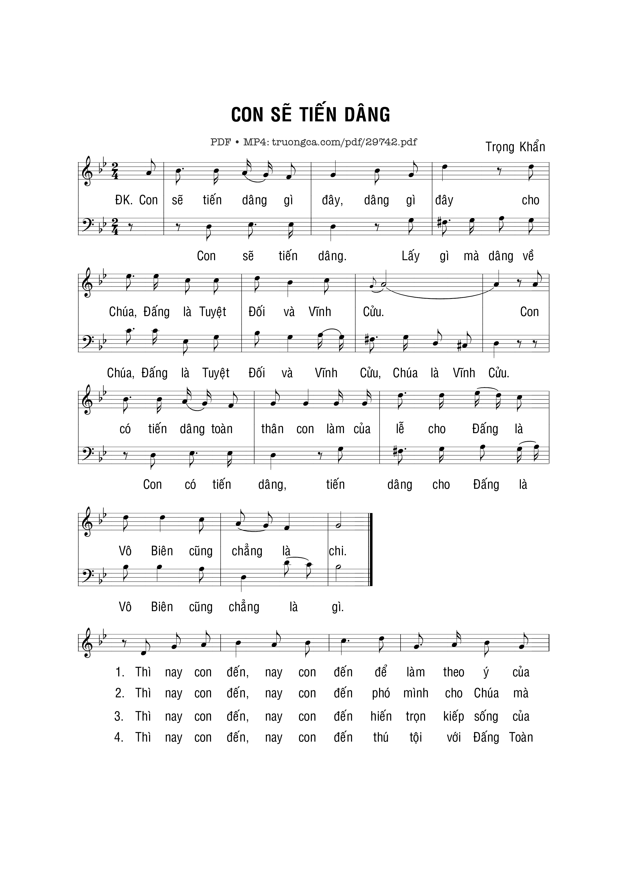 Sheet PDF of Con sẽ tiến dâng