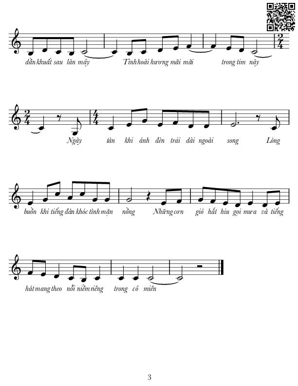 Page 3 of Sheet music PDF Khúc hoài hương - Lê Tín Hương