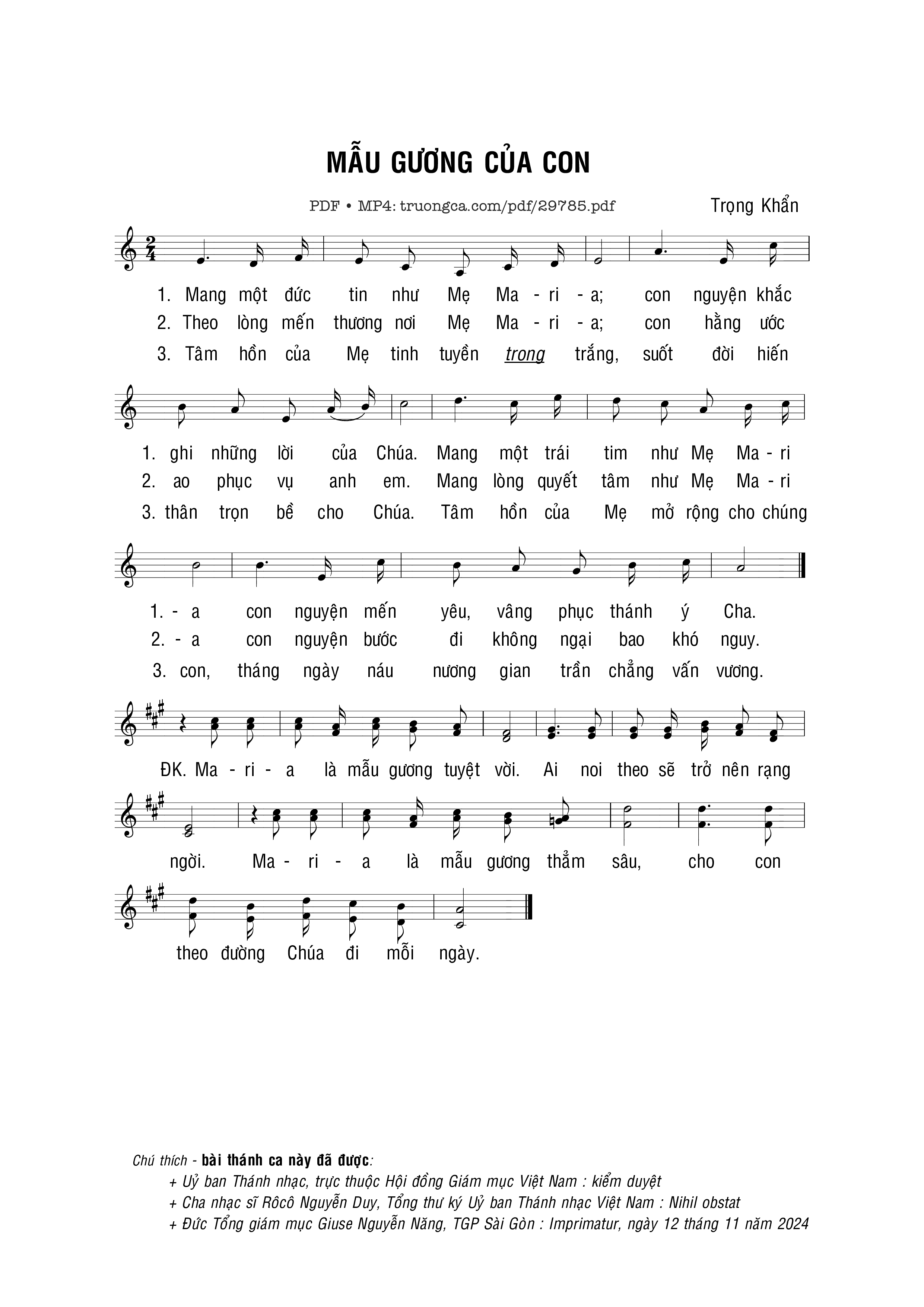 Sheet PDF of Mẫu gương của con