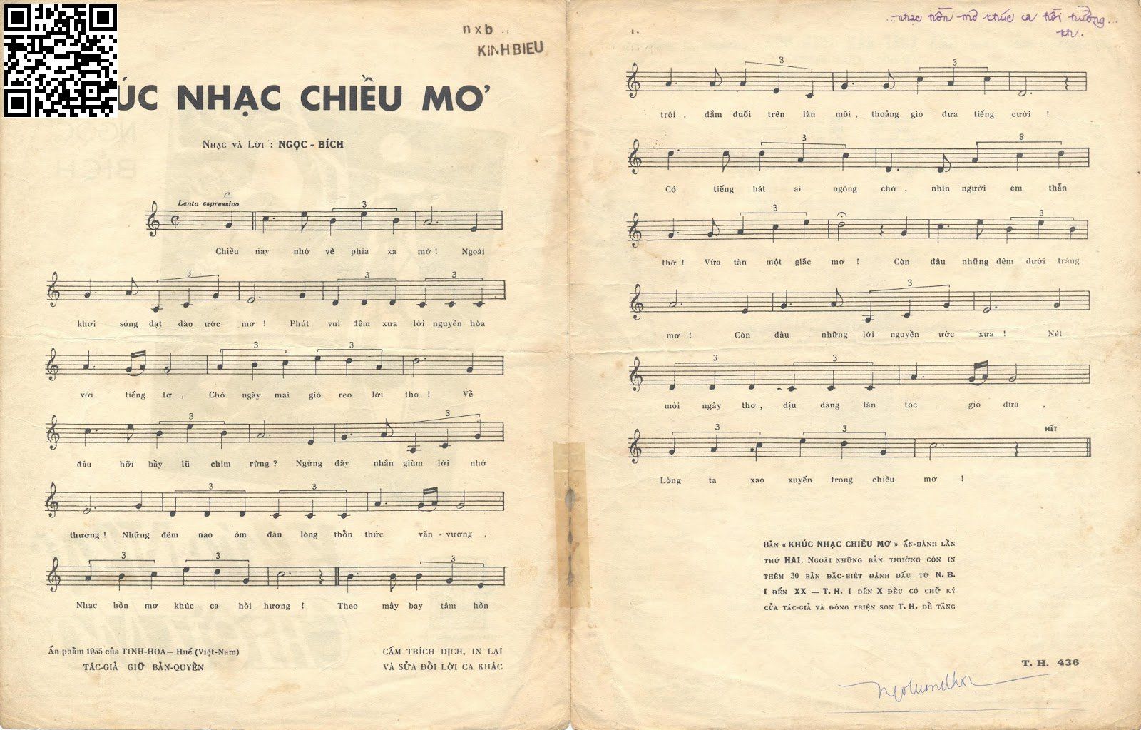 Page 2 of Sheet music PDF Khúc nhạc chiều mơ - Ngọc Bích