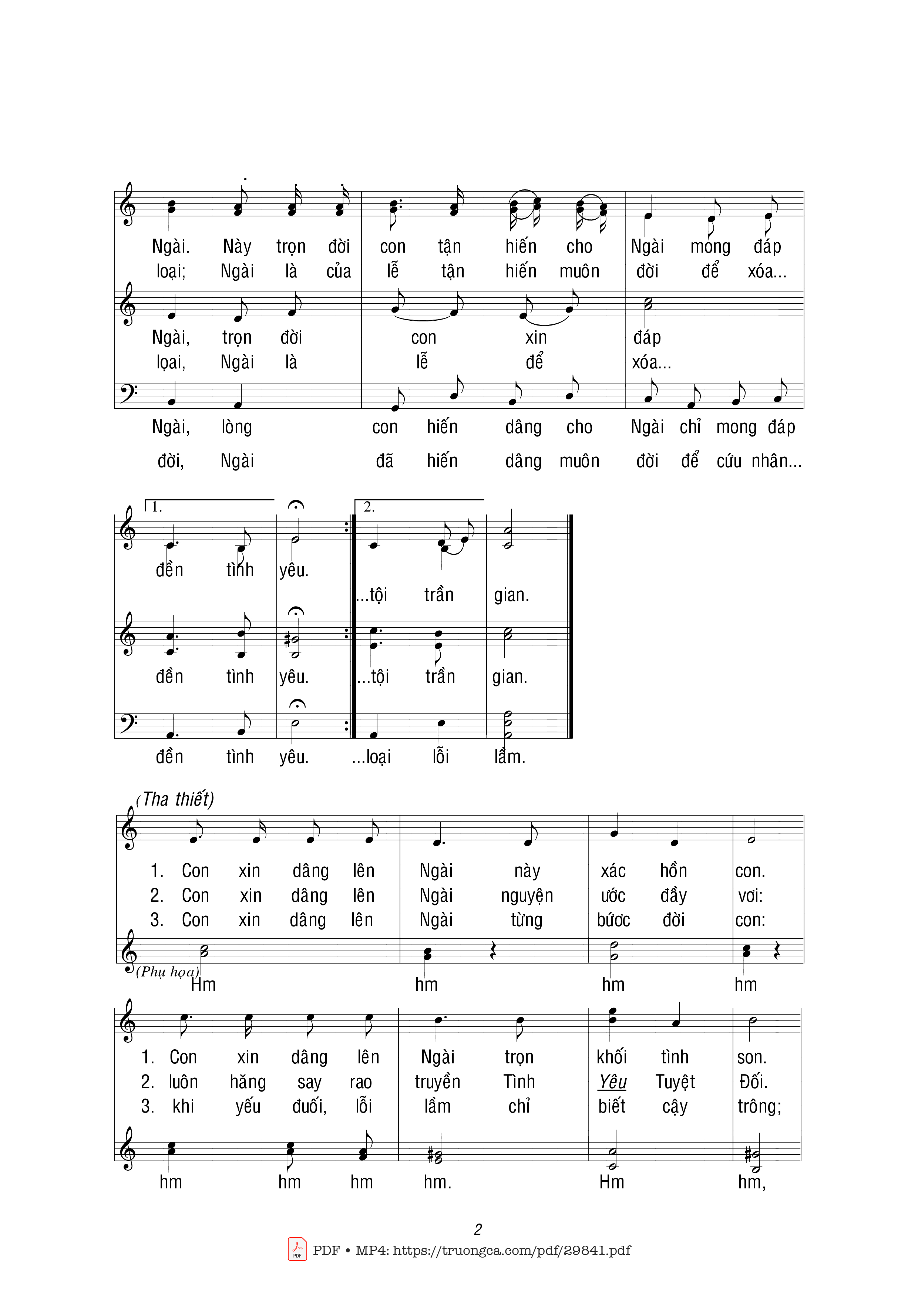 Page 2 of Sheet music PDF Của lễ tận hiến - Trọng Khẩn