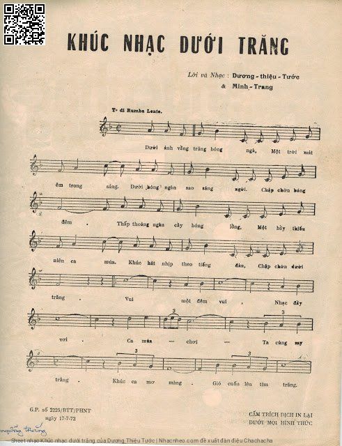 Page 2 of Sheet music PDF Khúc nhạc dưới trăng - Dương Thiệu Tước