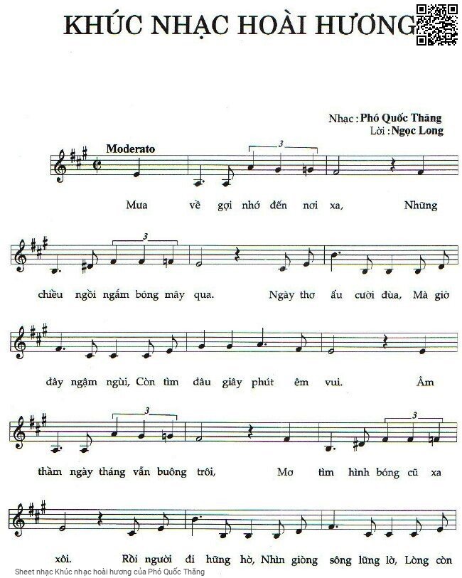 Sheet PDF of Khúc nhạc hoài hương