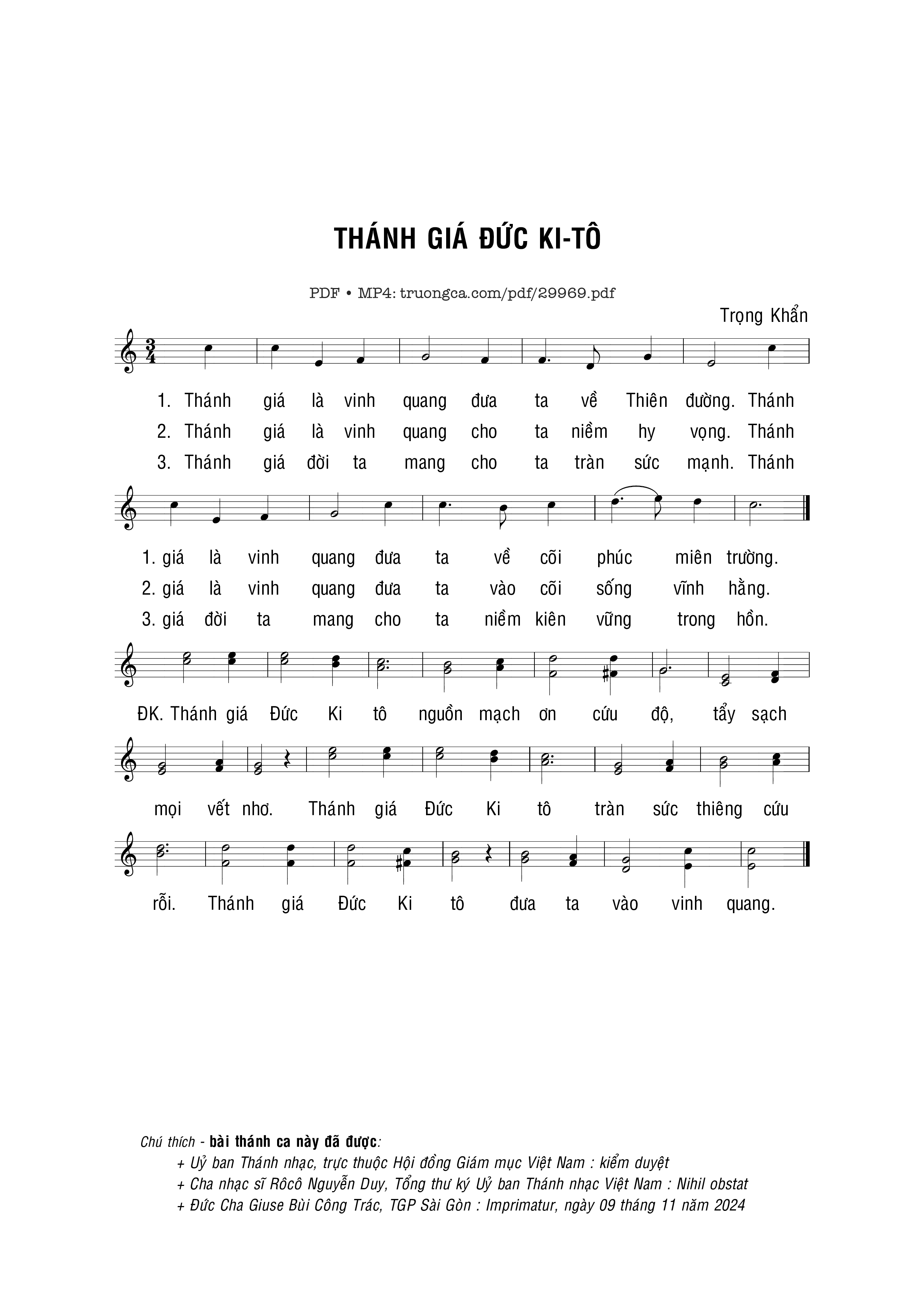 Sheet PDF of Thánh giá Đức Kitô