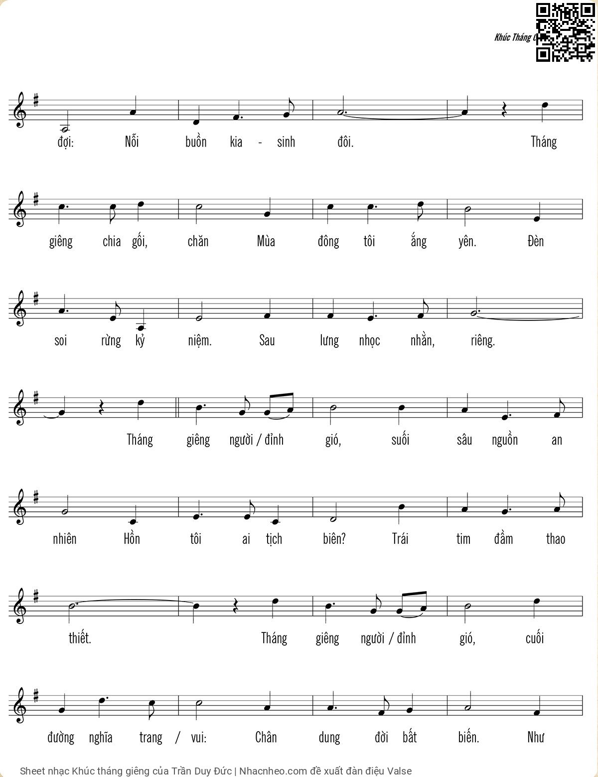 Page 2 of Sheet music PDF Khúc tháng giêng - Trần Duy Đức