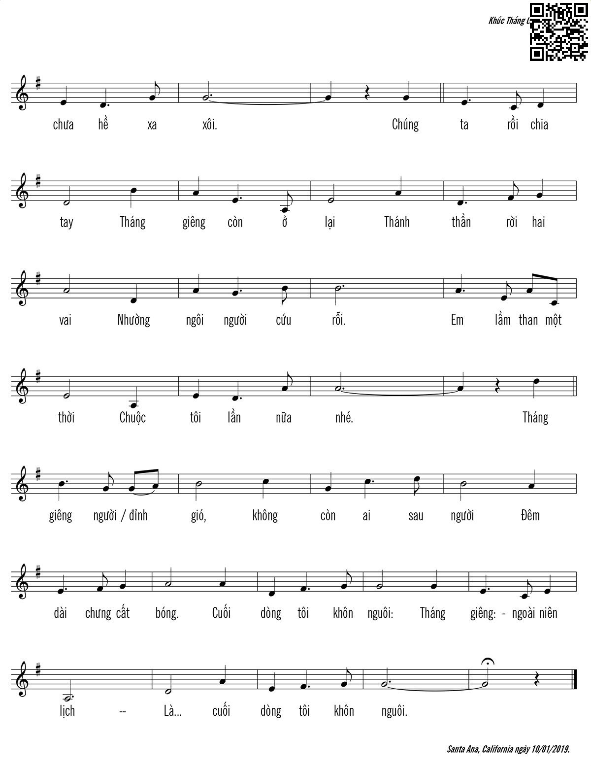 Page 3 of Sheet music PDF Khúc tháng giêng - Trần Duy Đức