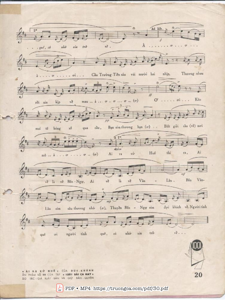 Page 3 of Sheet music PDF Ai ra xứ Huế - Duy Khánh
