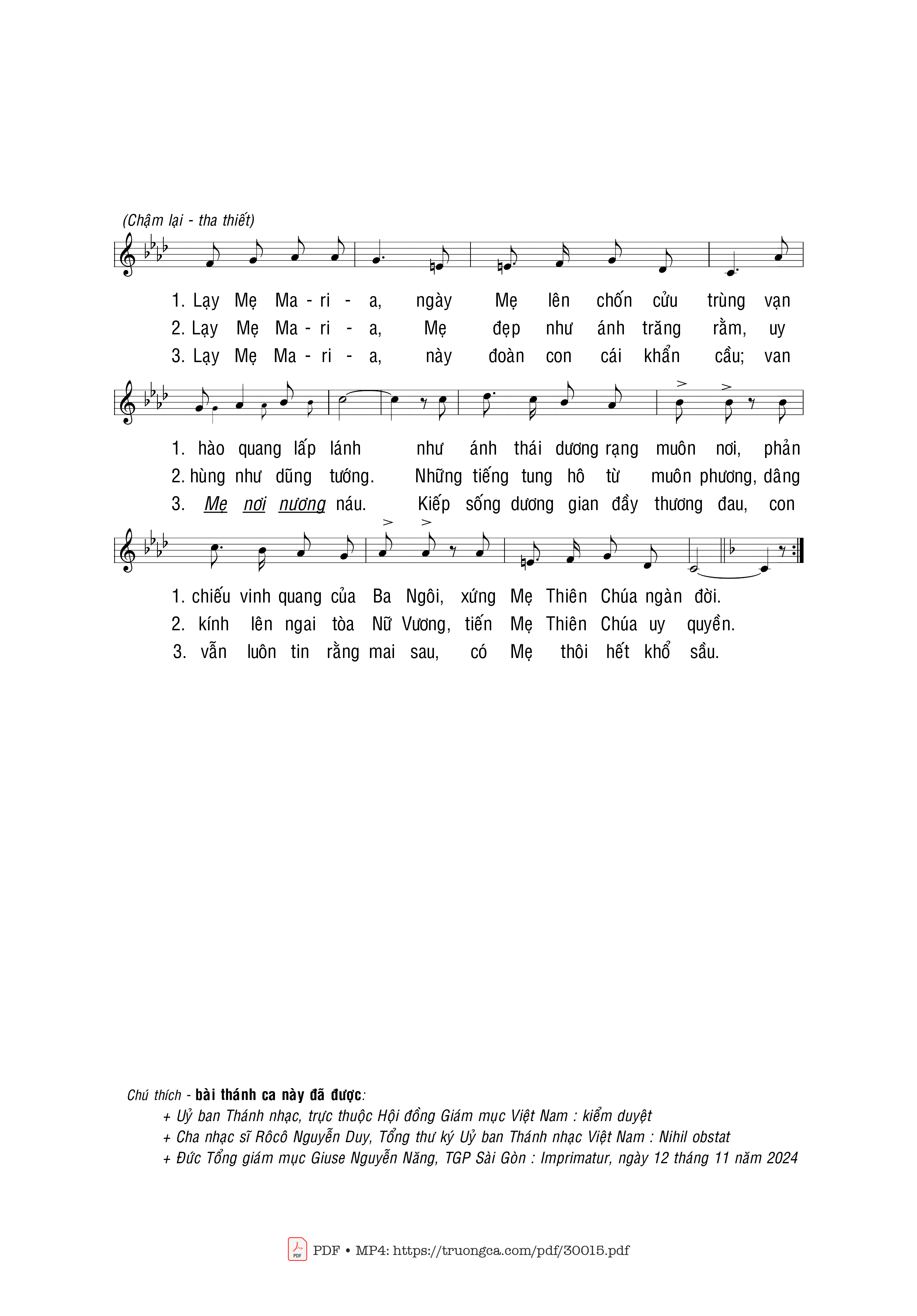Page 2 of Sheet music PDF Ngày Mẹ lên trời - Trọng Khẩn