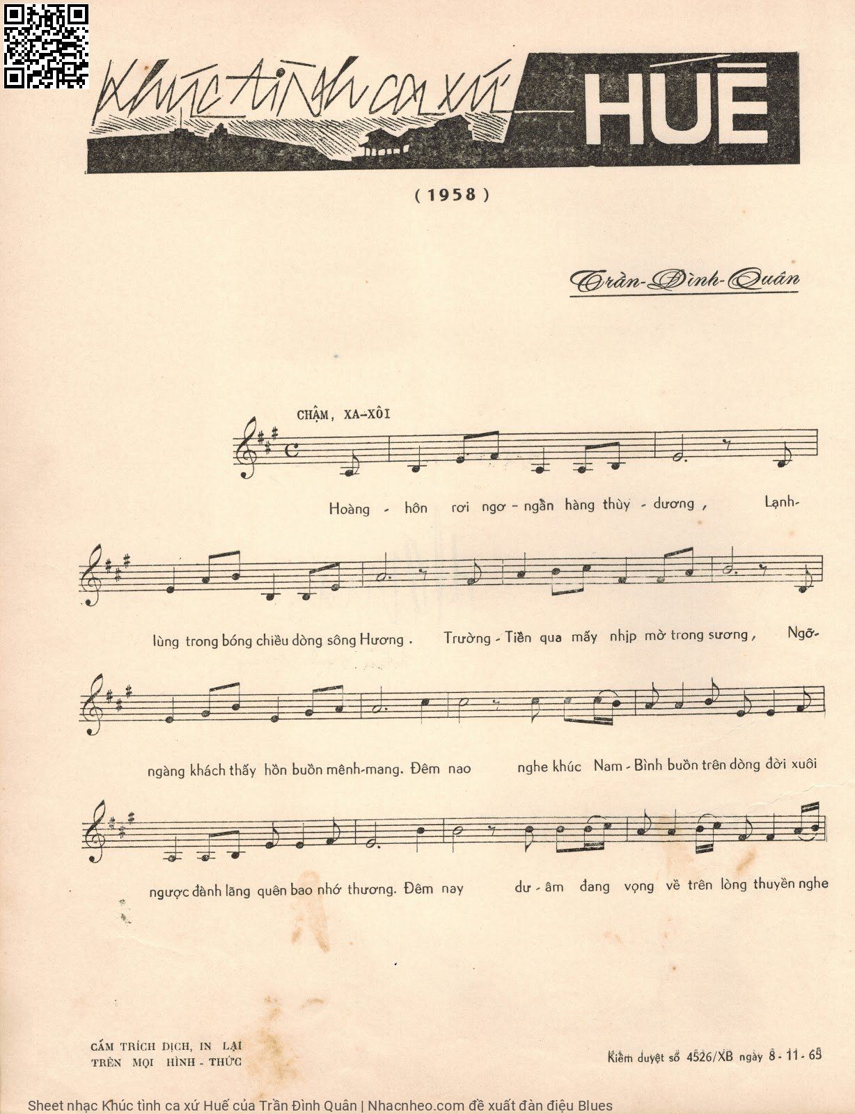 Page 2 of Sheet music PDF Khúc tình ca xứ Huế - Trần Đình Quân