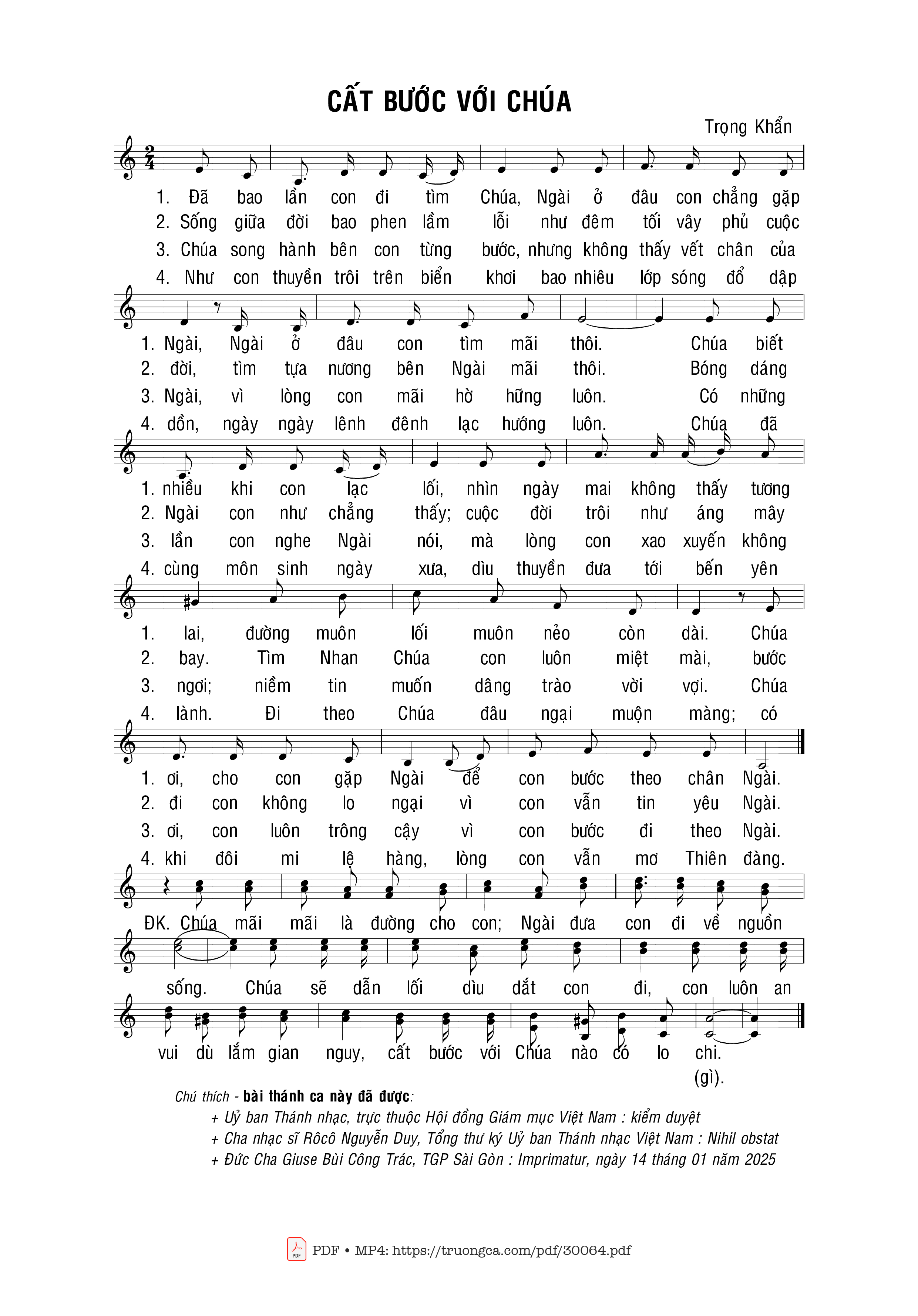 Sheet PDF of Cất bước với Chúa