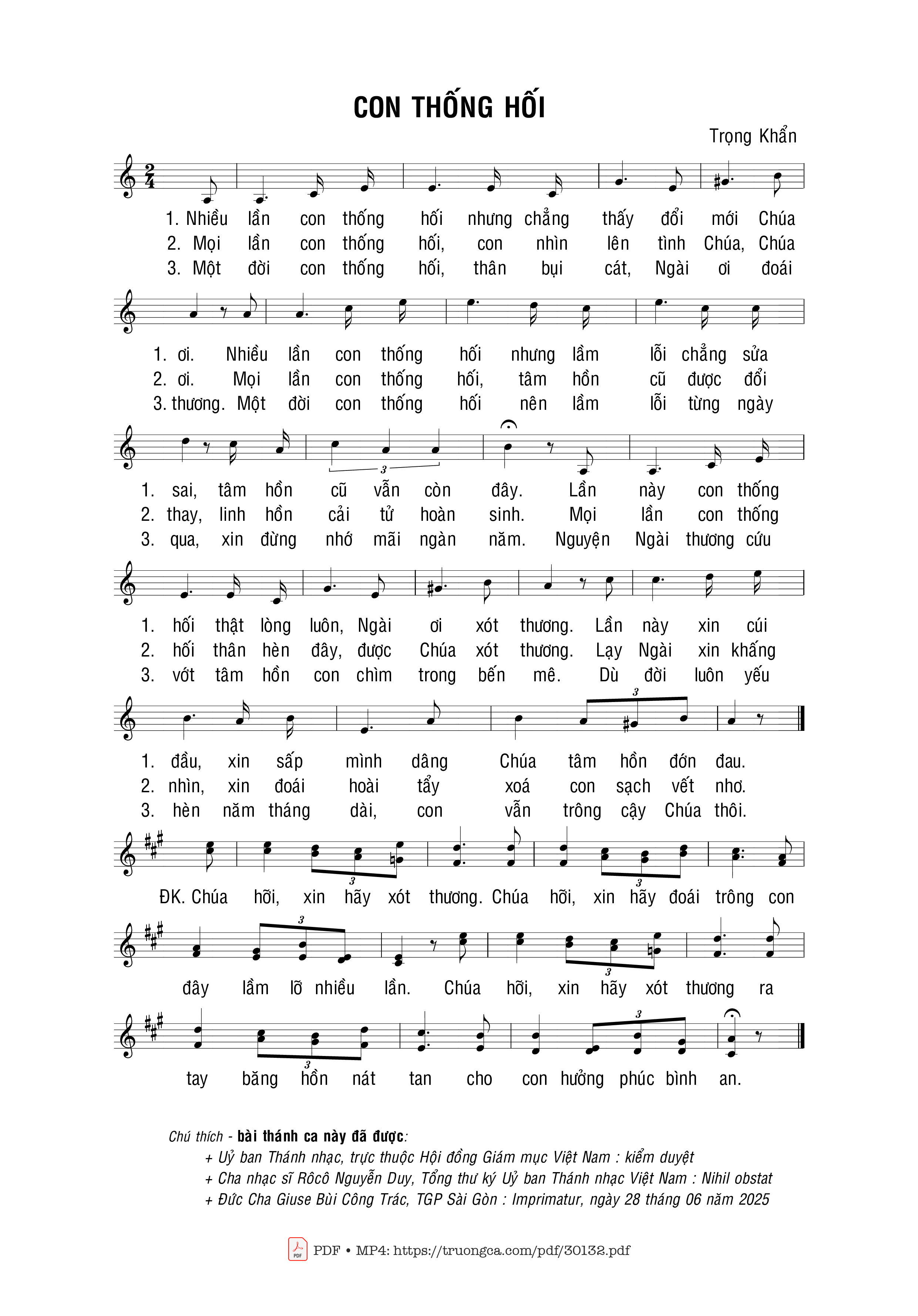 Sheet PDF of Con thống hối