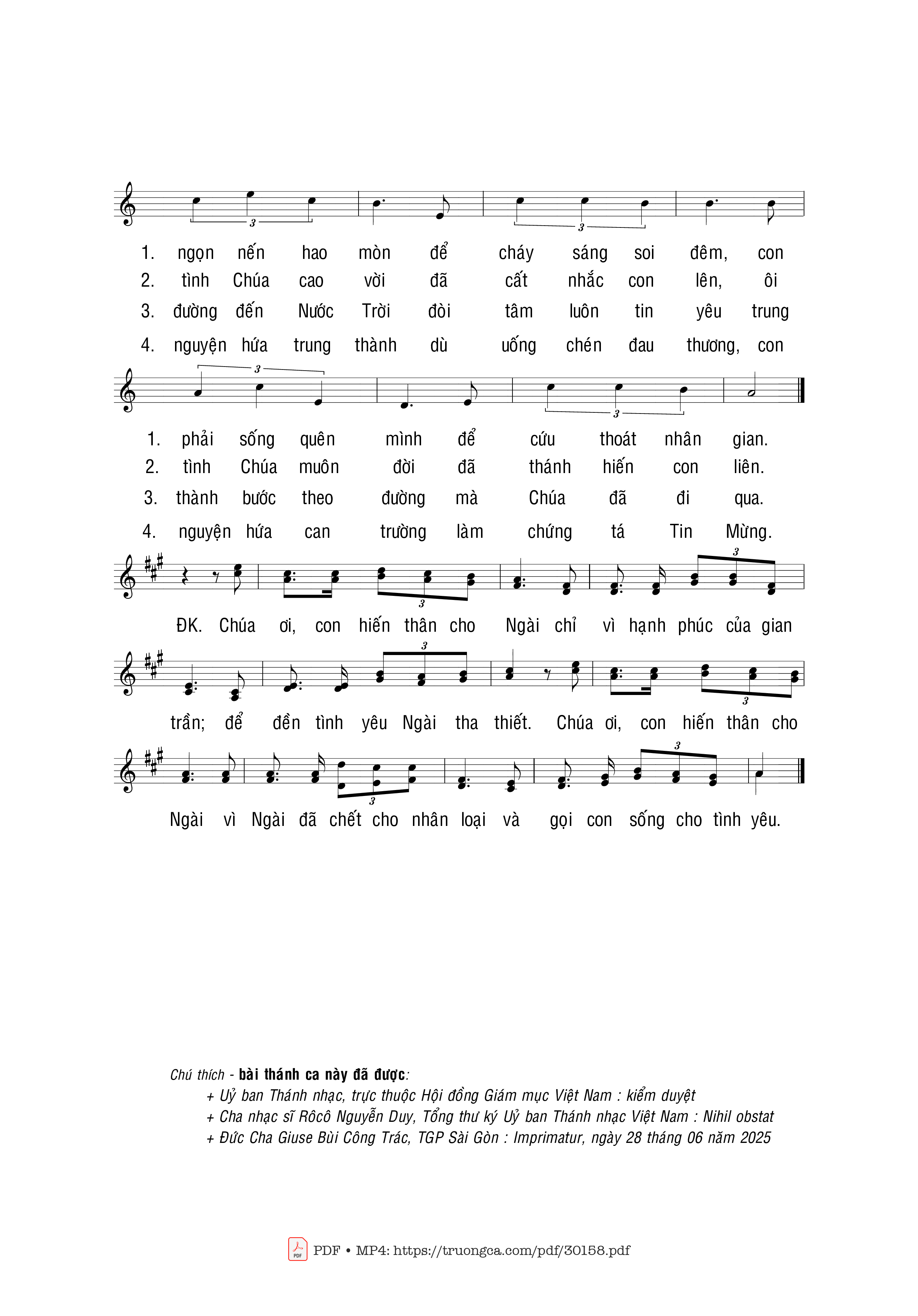 Page 2 of Sheet music PDF Con là Linh mục - Trọng Khẩn