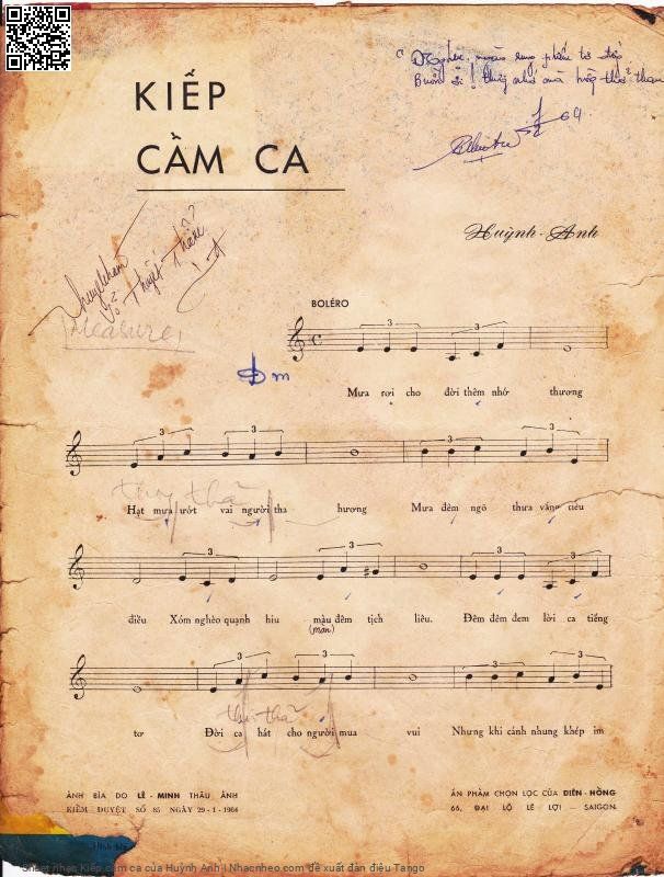 Page 2 of Sheet music PDF Kiếp cầm ca - Huỳnh Anh
