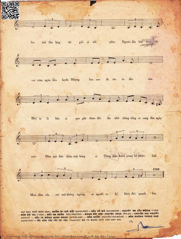 Page 3 of Sheet music PDF Kiếp cầm ca - Huỳnh Anh
