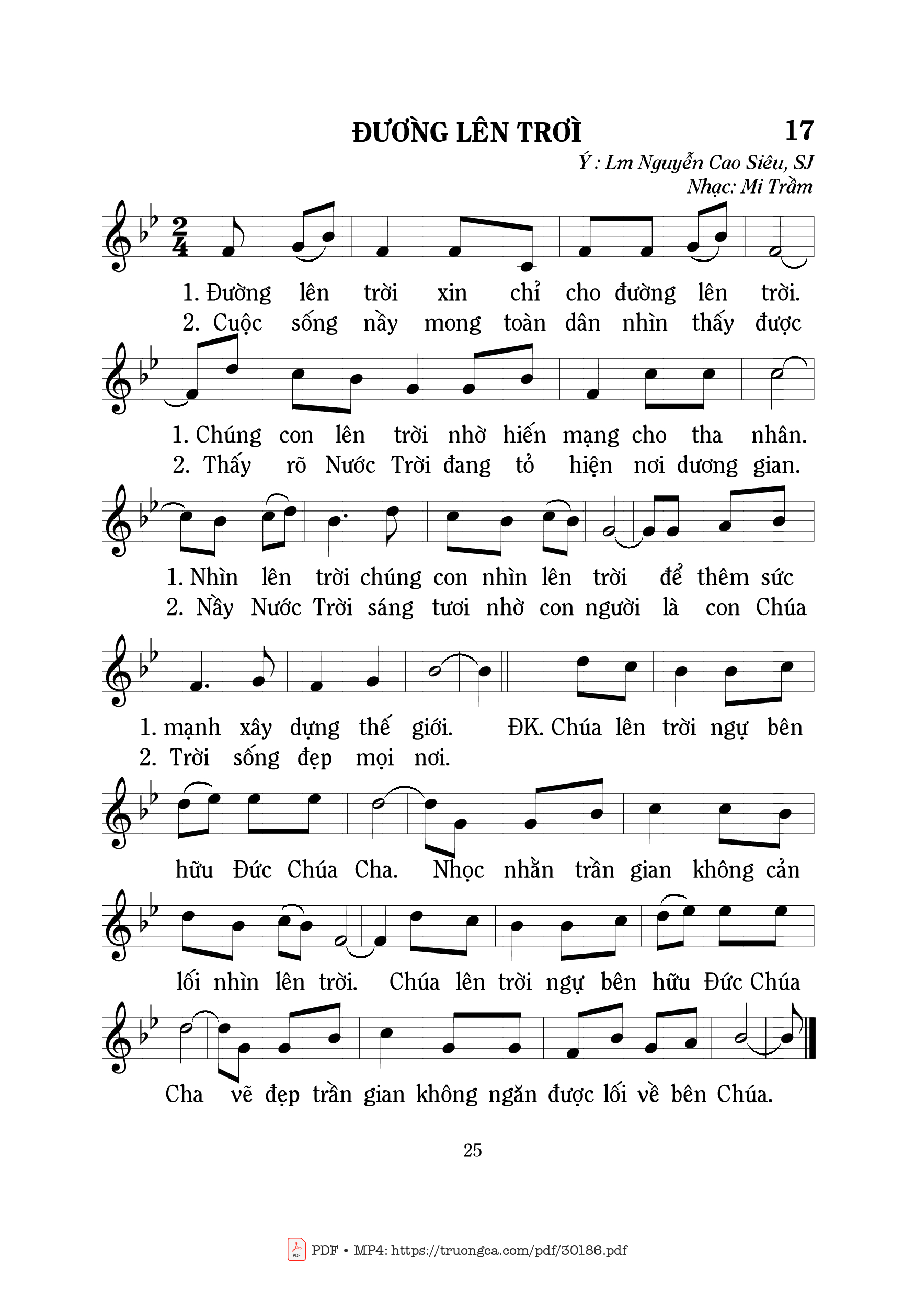 Sheet PDF of Đường Lên Trời