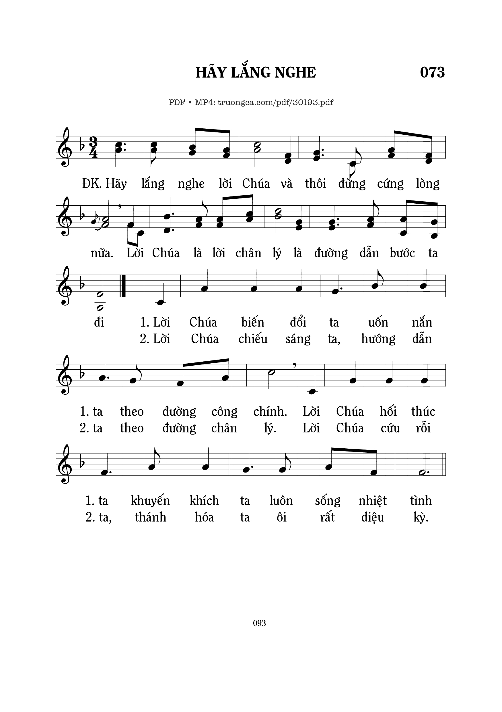 Sheet PDF of Hãy Lắng Nghe