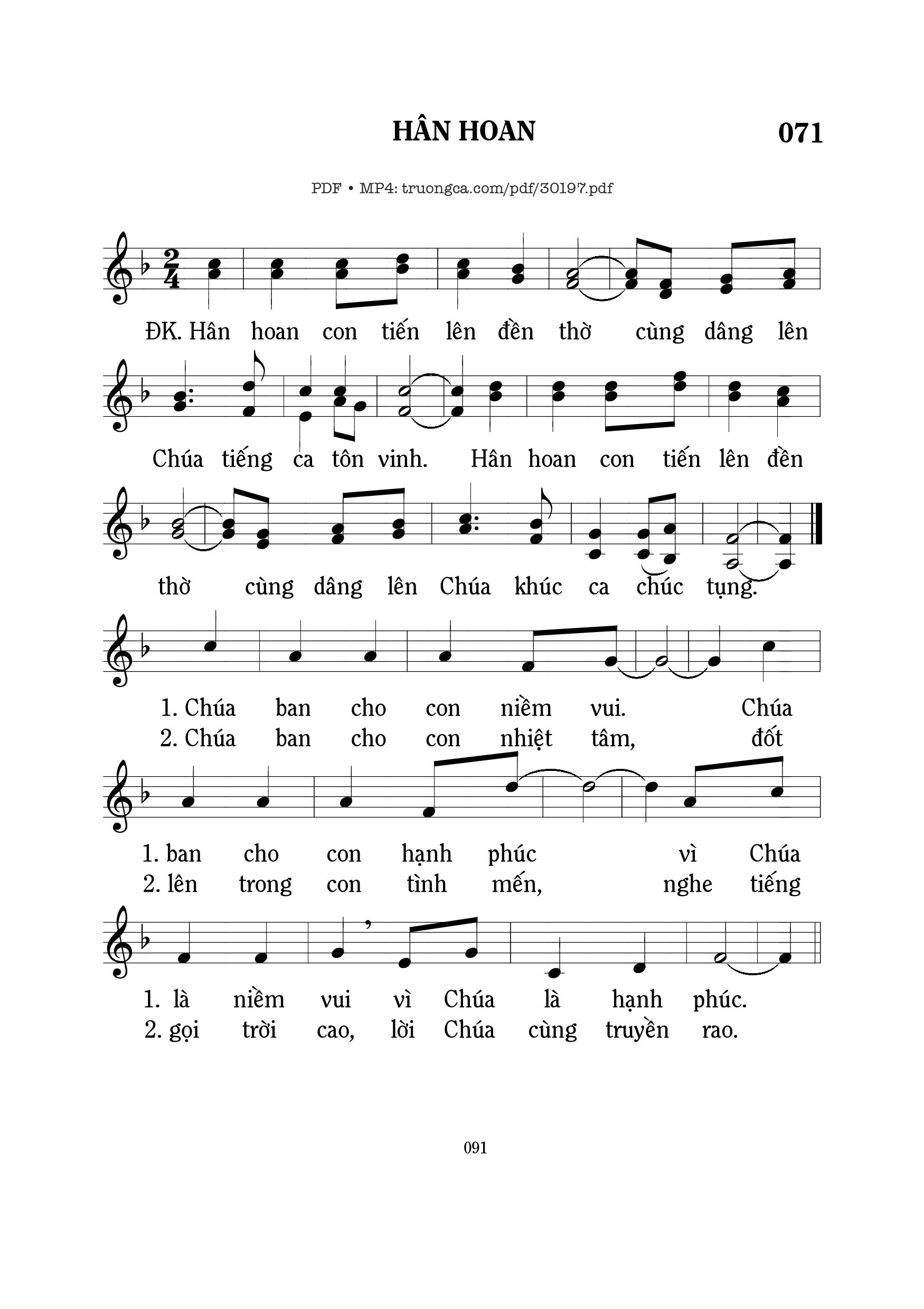 Page 1 of Sheet music PDF Hân hoan - Mi Trầm