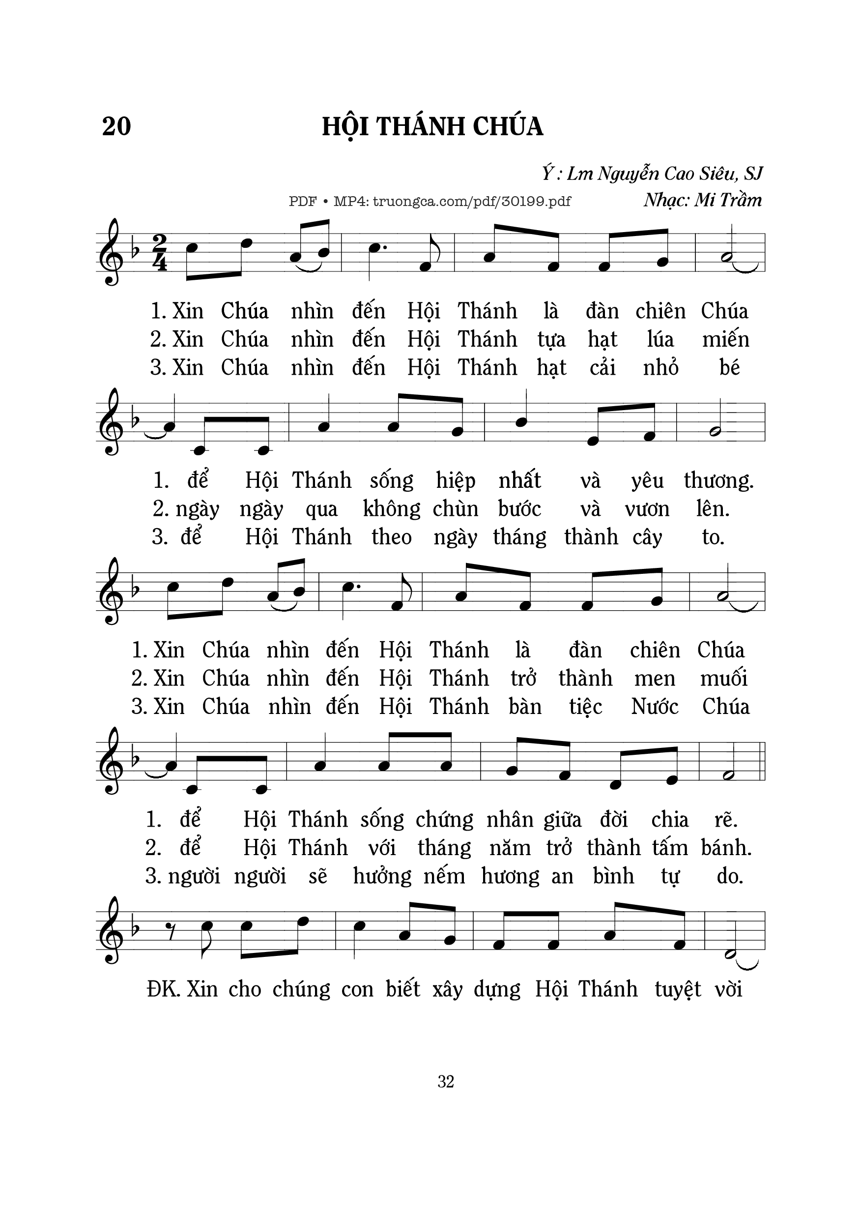 Page 1 of Sheet music PDF Hội Thánh Chúa - Mi Trầm