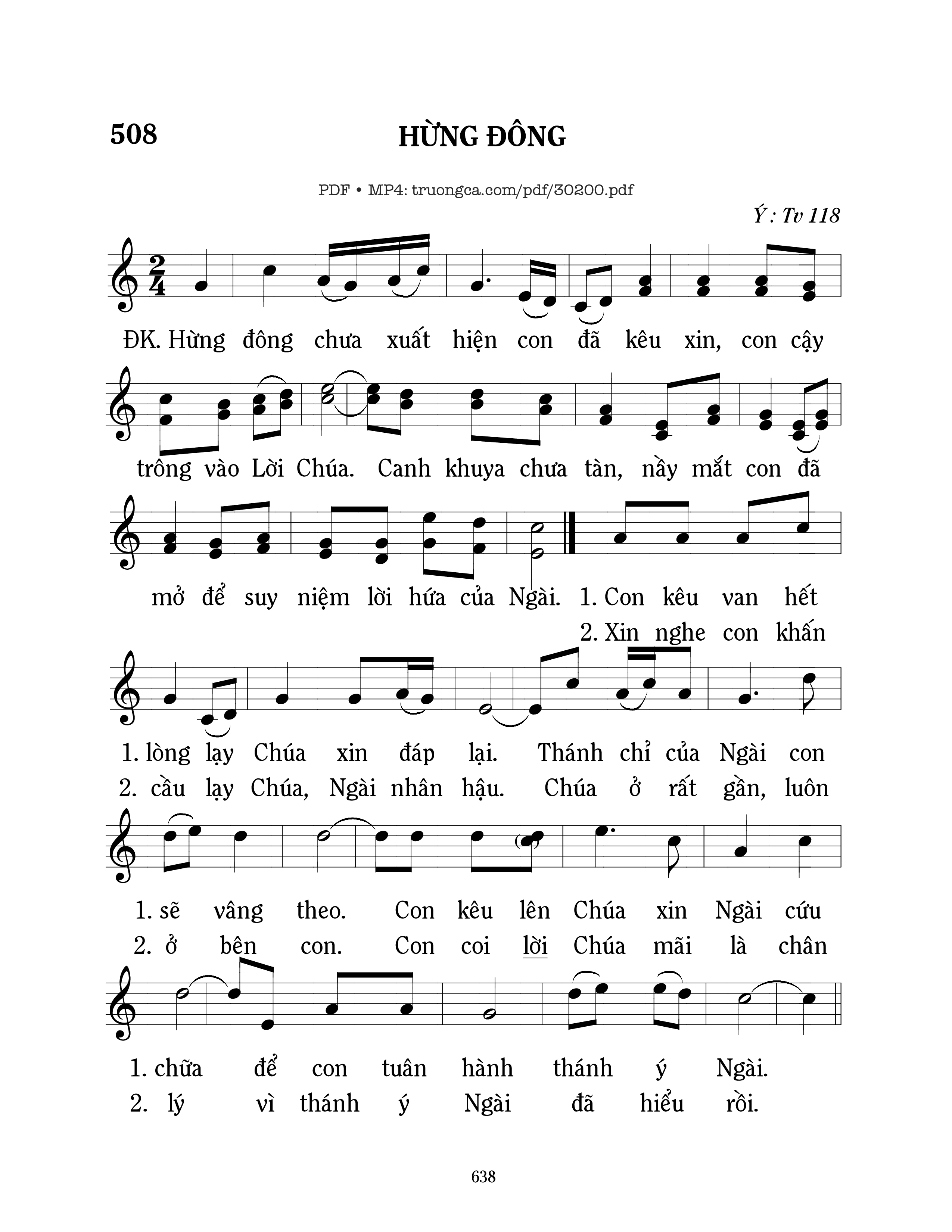 Page 1 of Sheet music PDF Hừng đông (Tv. 118) - Mi Trầm
