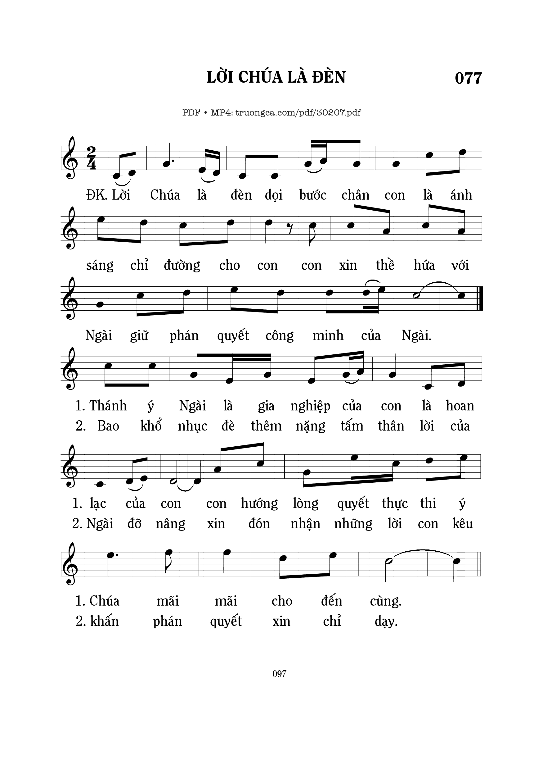 Page 1 of Sheet music PDF Lời Chúa là đèn - Mi Trầm