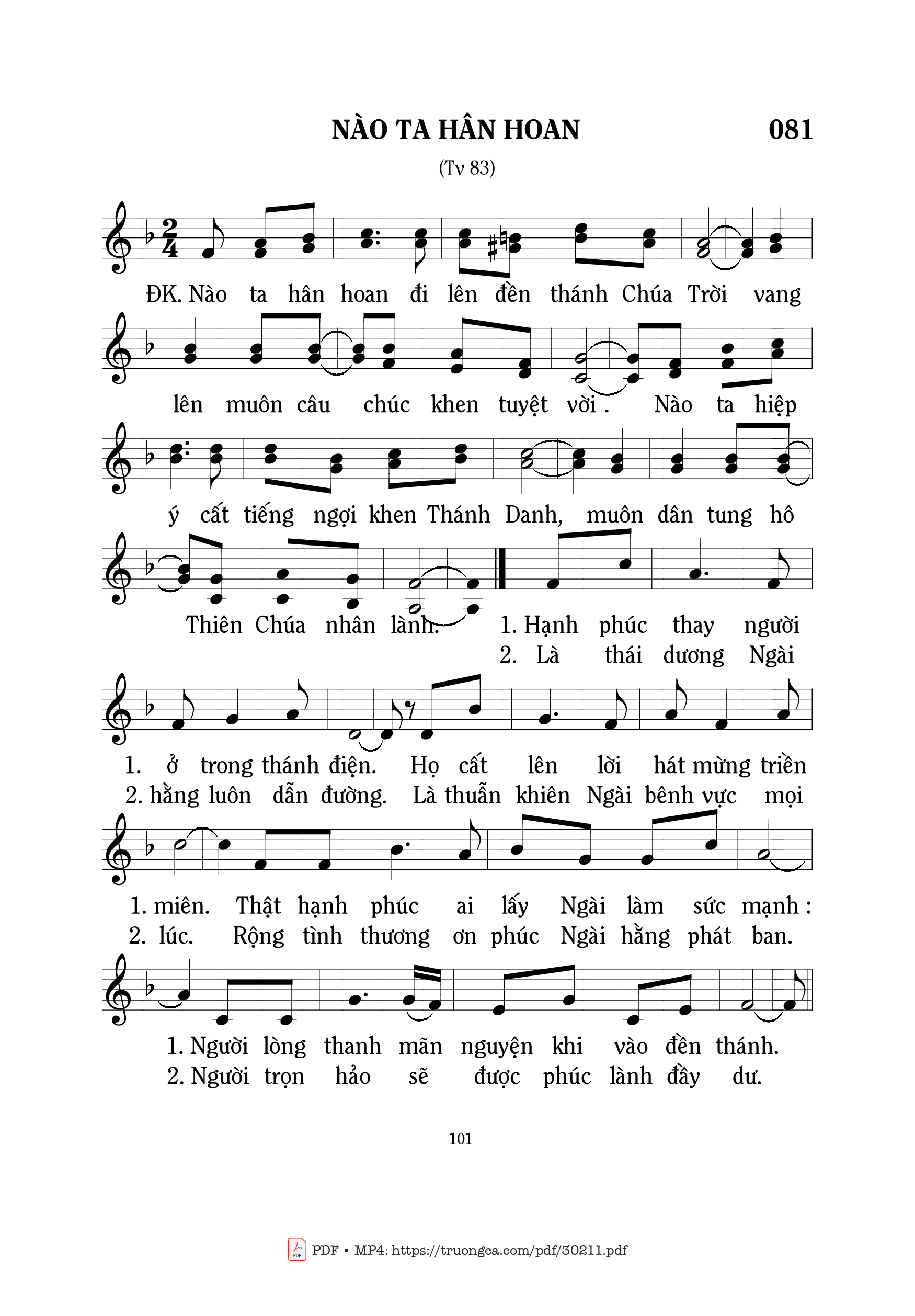 Page 1 of Sheet music PDF Nào ta hân hoan (Tv. 83) - Mi Trầm