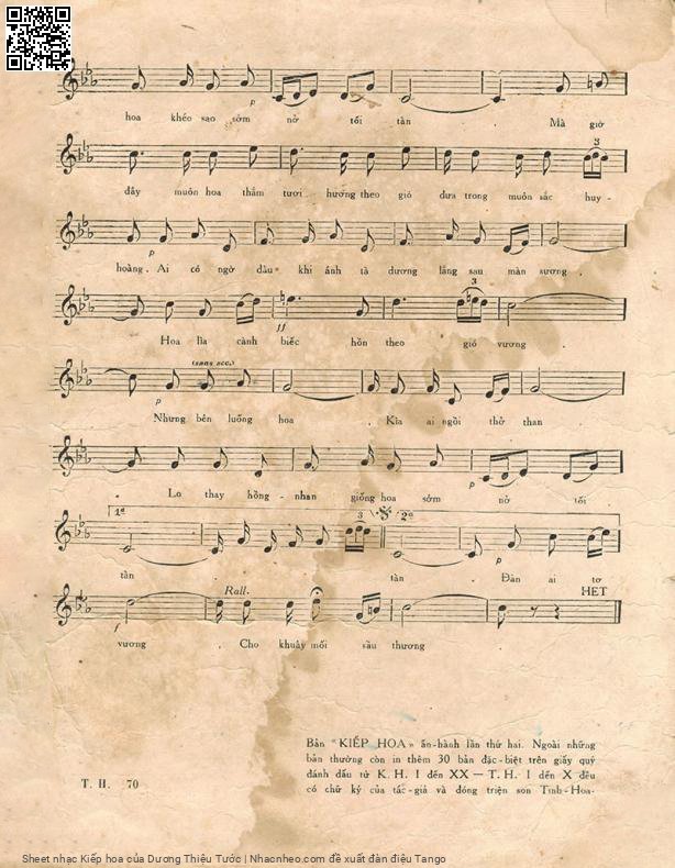 Page 5 of Sheet music PDF Kiếp hoa - Dương Thiệu Tước