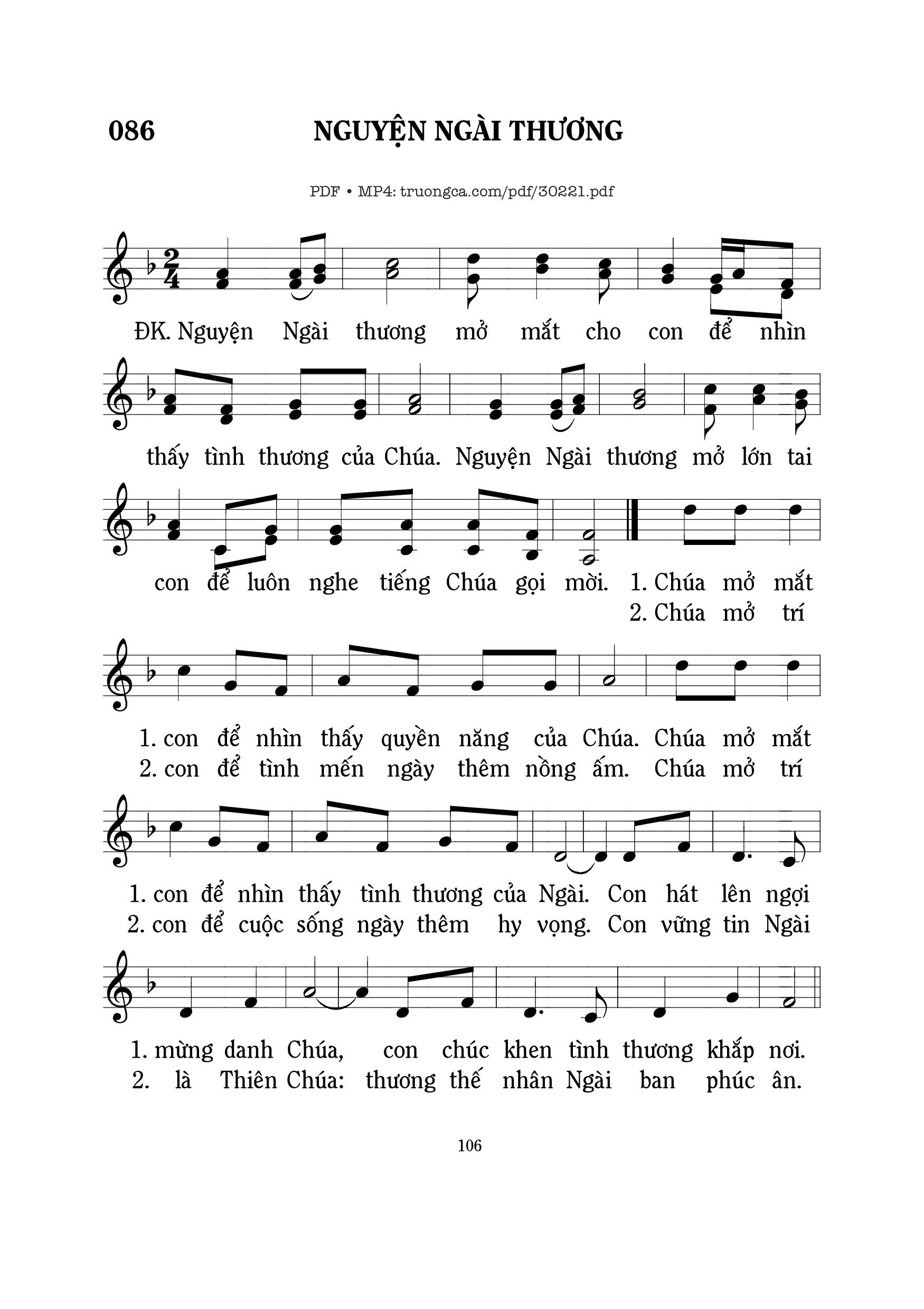 Sheet PDF of Nguyện Ngài thương