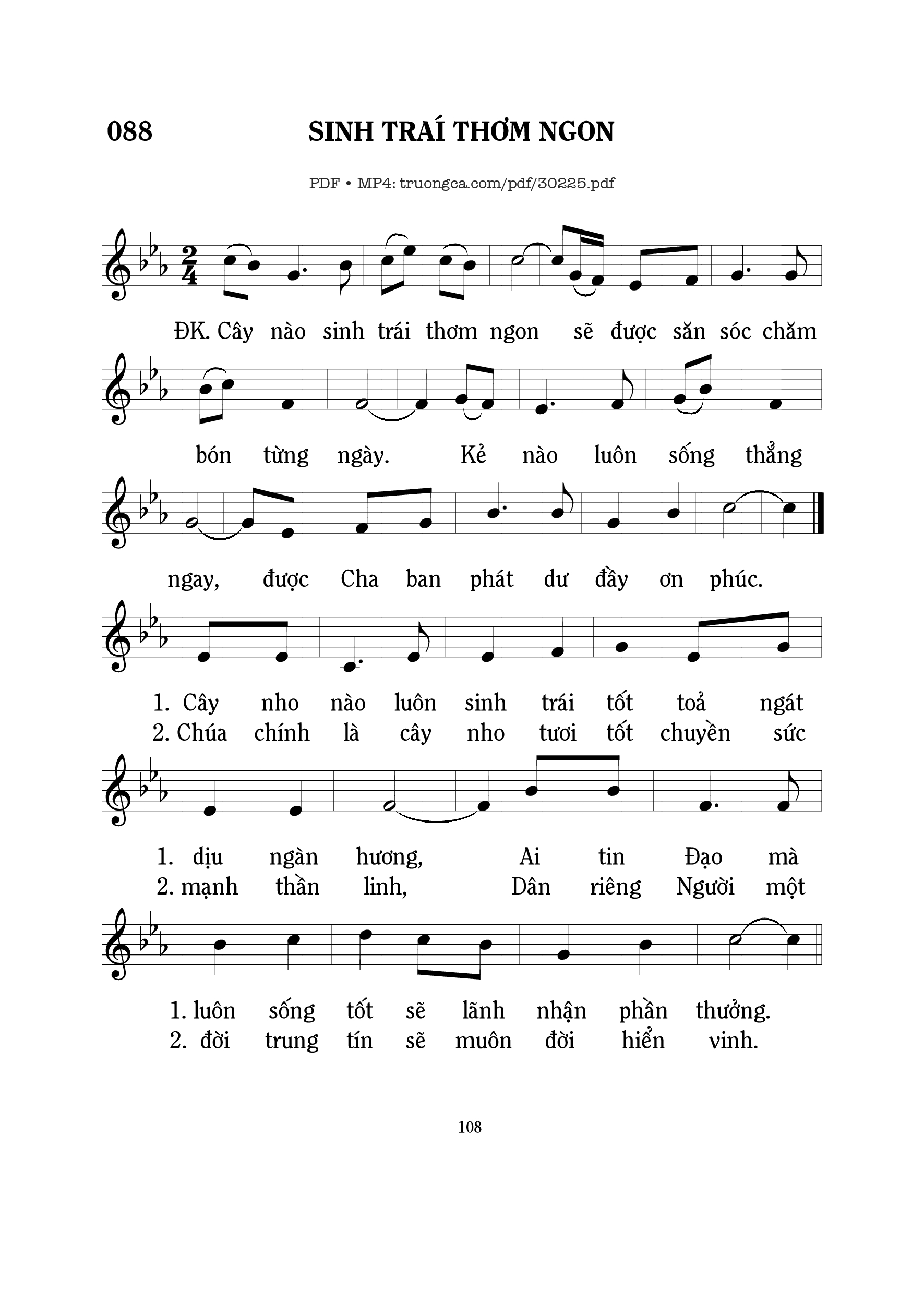 Page 1 of Sheet music PDF Sinh trái thơm ngon - Mi Trầm
