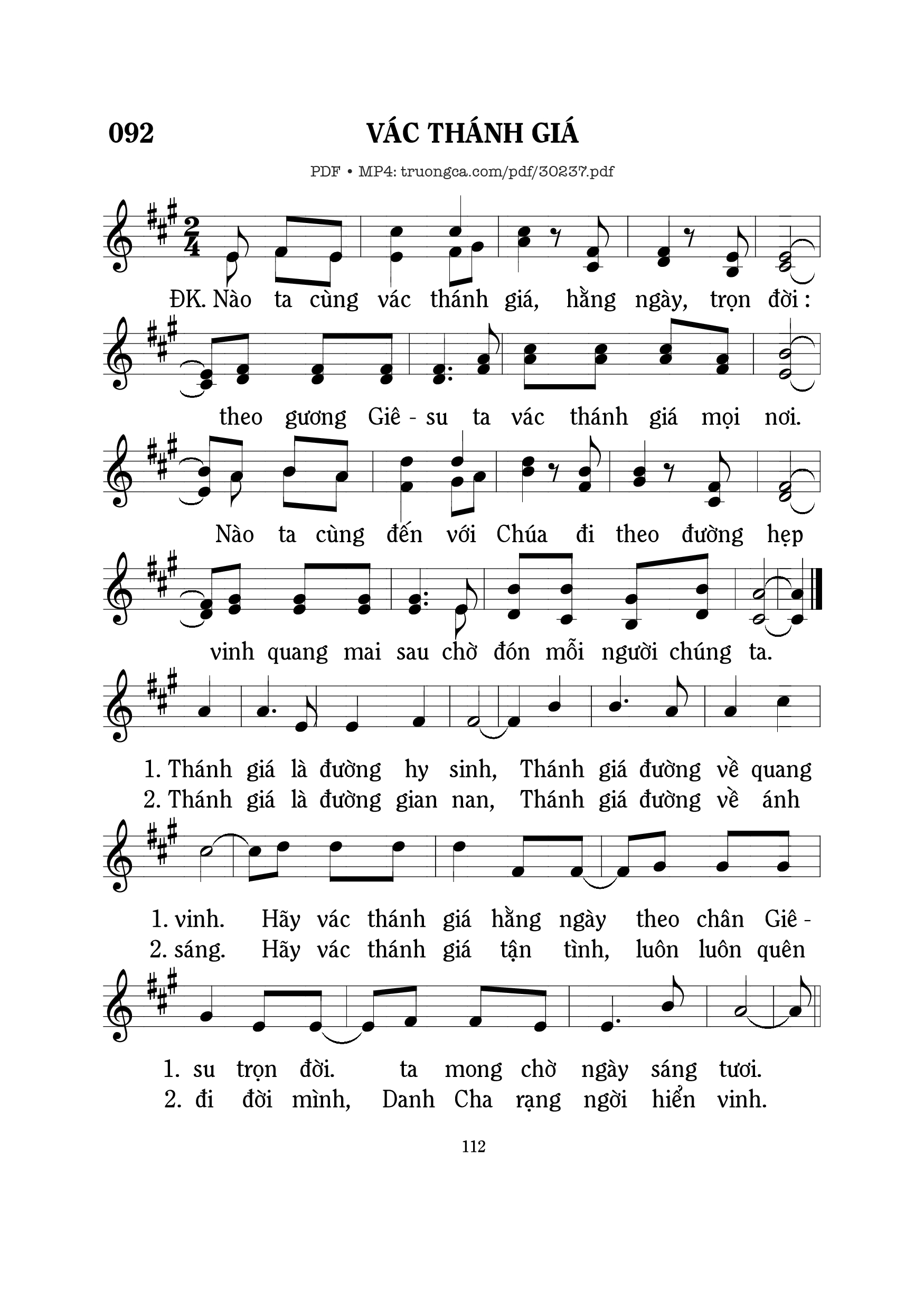 Page 1 of Sheet music PDF Vác Thánh giá - Mi Trầm