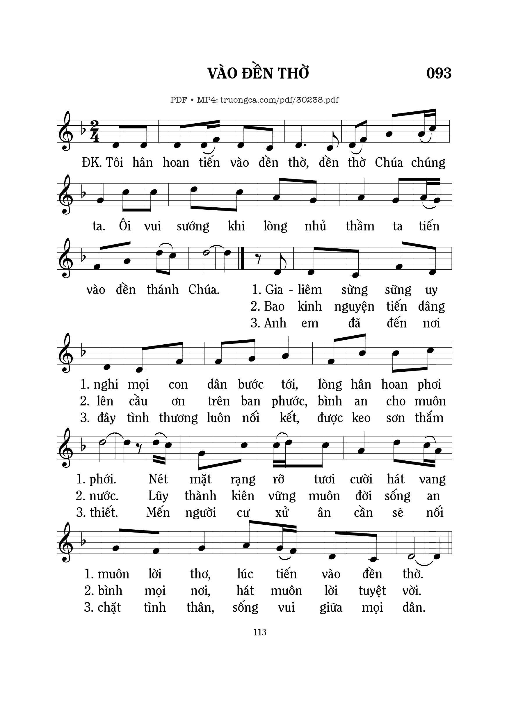 Sheet PDF of Vào đền thờ