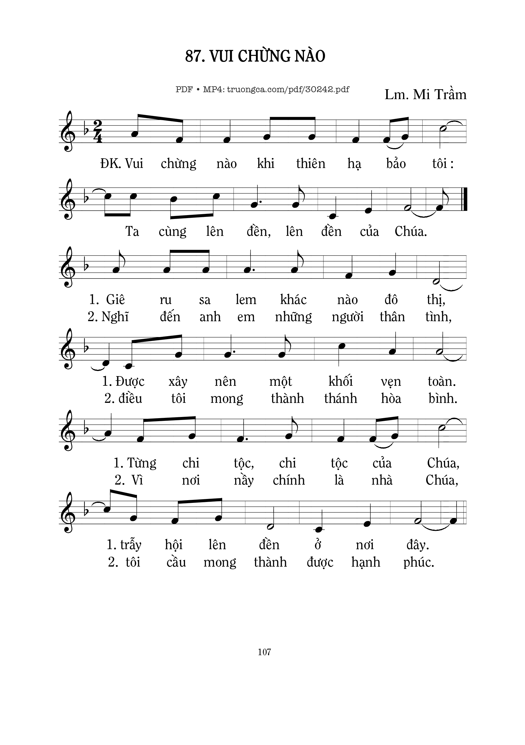 Page 1 of Sheet music PDF Vui chừng nào - Mi Trầm