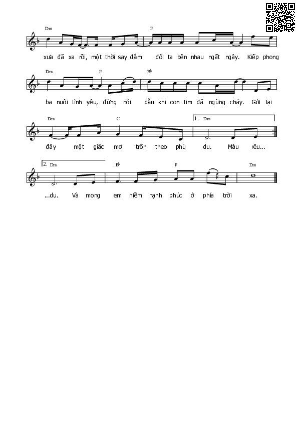 Page 2 of Sheet music PDF Kiếp phong ba - Nhạc Hoa