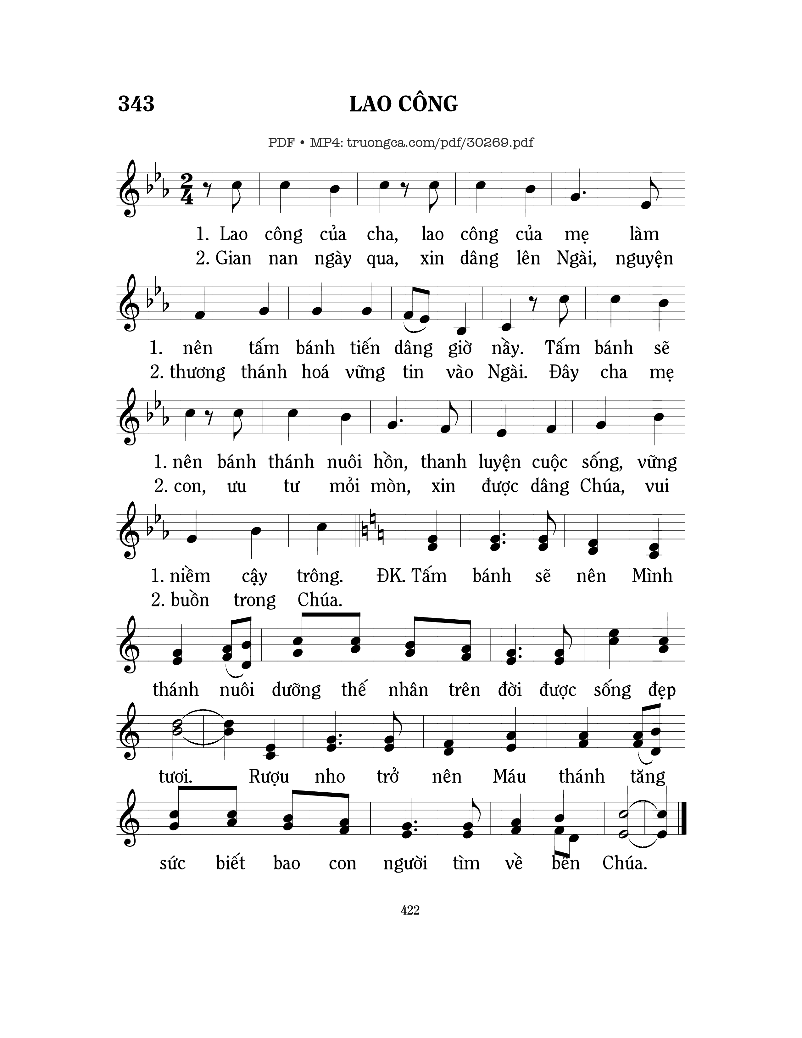 Sheet PDF of Lao công - Mi Trầm