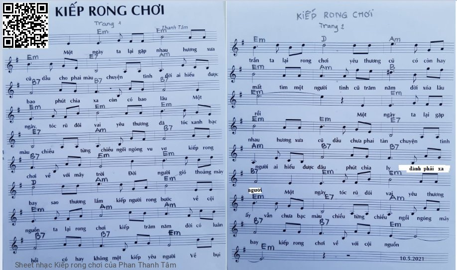 Sheet PDF of Kiếp rong chơi
