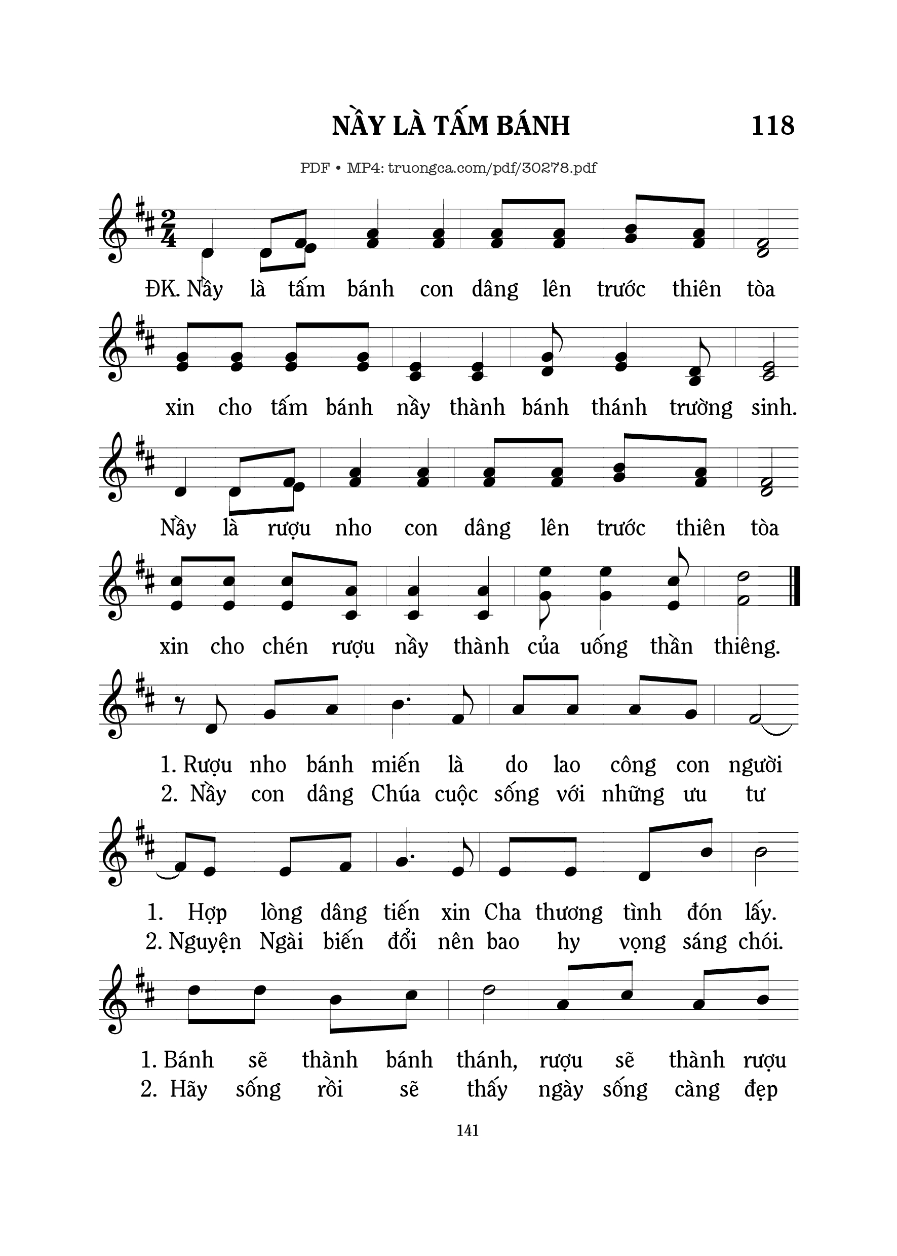 Sheet PDF of Nầy là tấm bánh