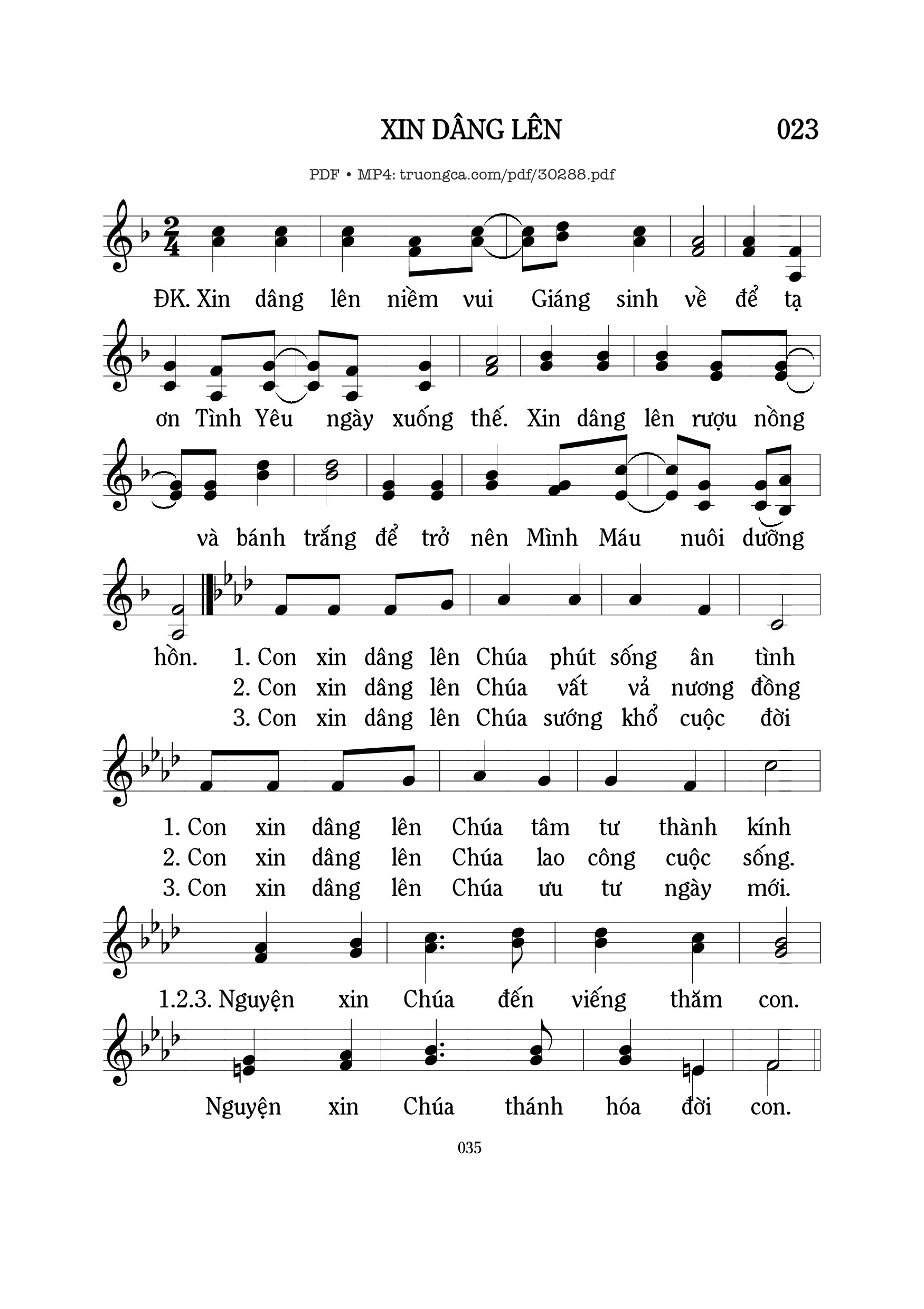 Sheet PDF of Xin dâng lên 1