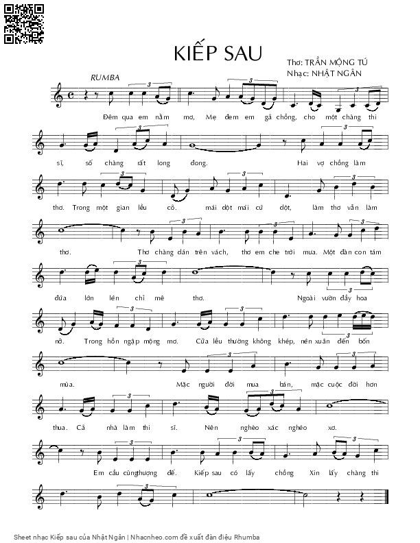 Sheet PDF of Kiếp sau - Nhật Ngân