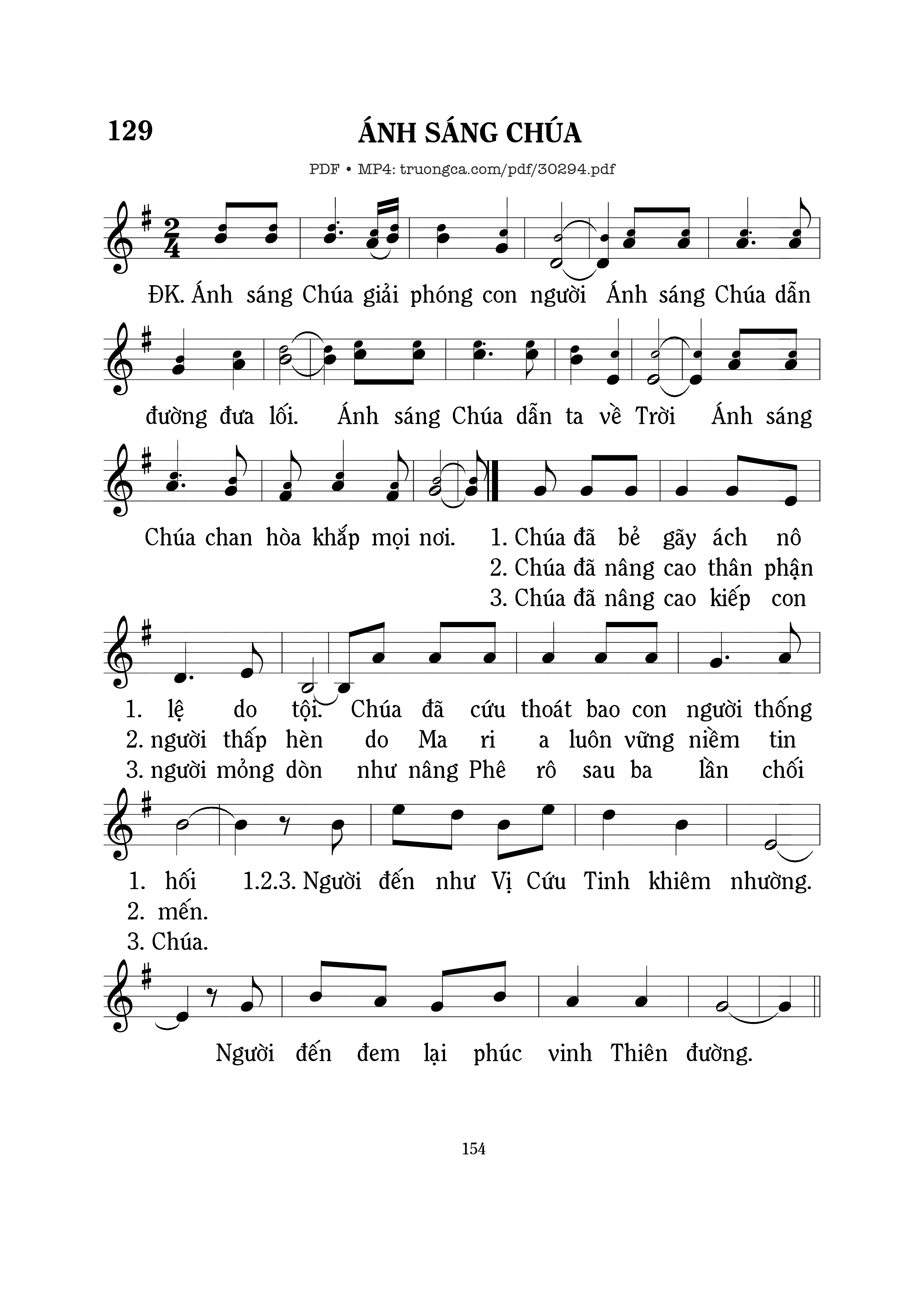 Sheet PDF of Ánh sáng Chúa